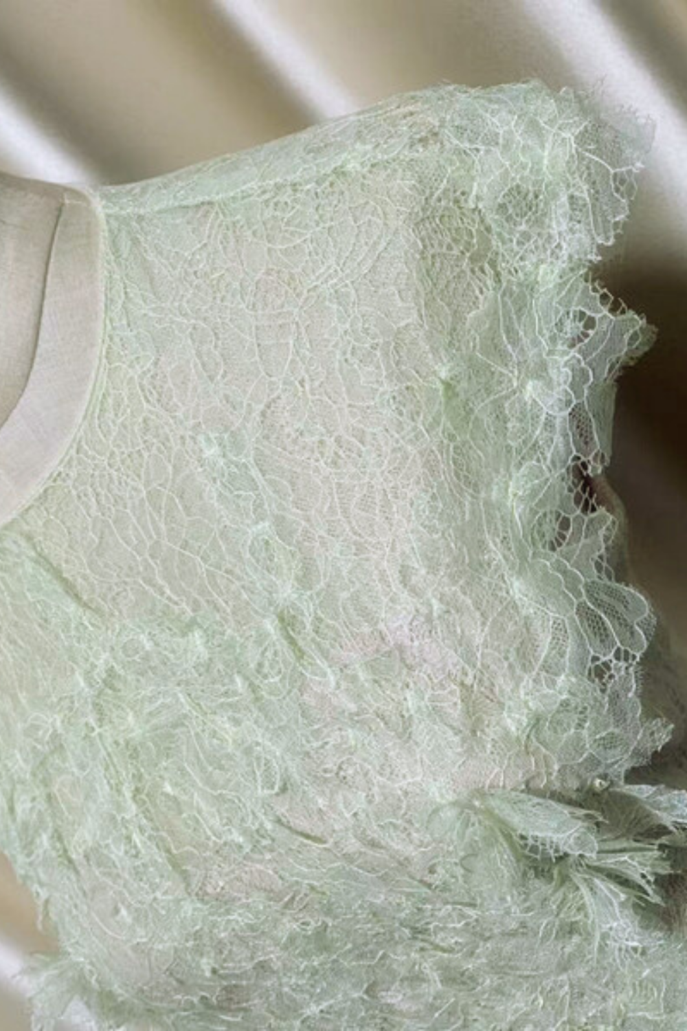 JENNIFER GREEN LACE FLOWER MAXI DRESS