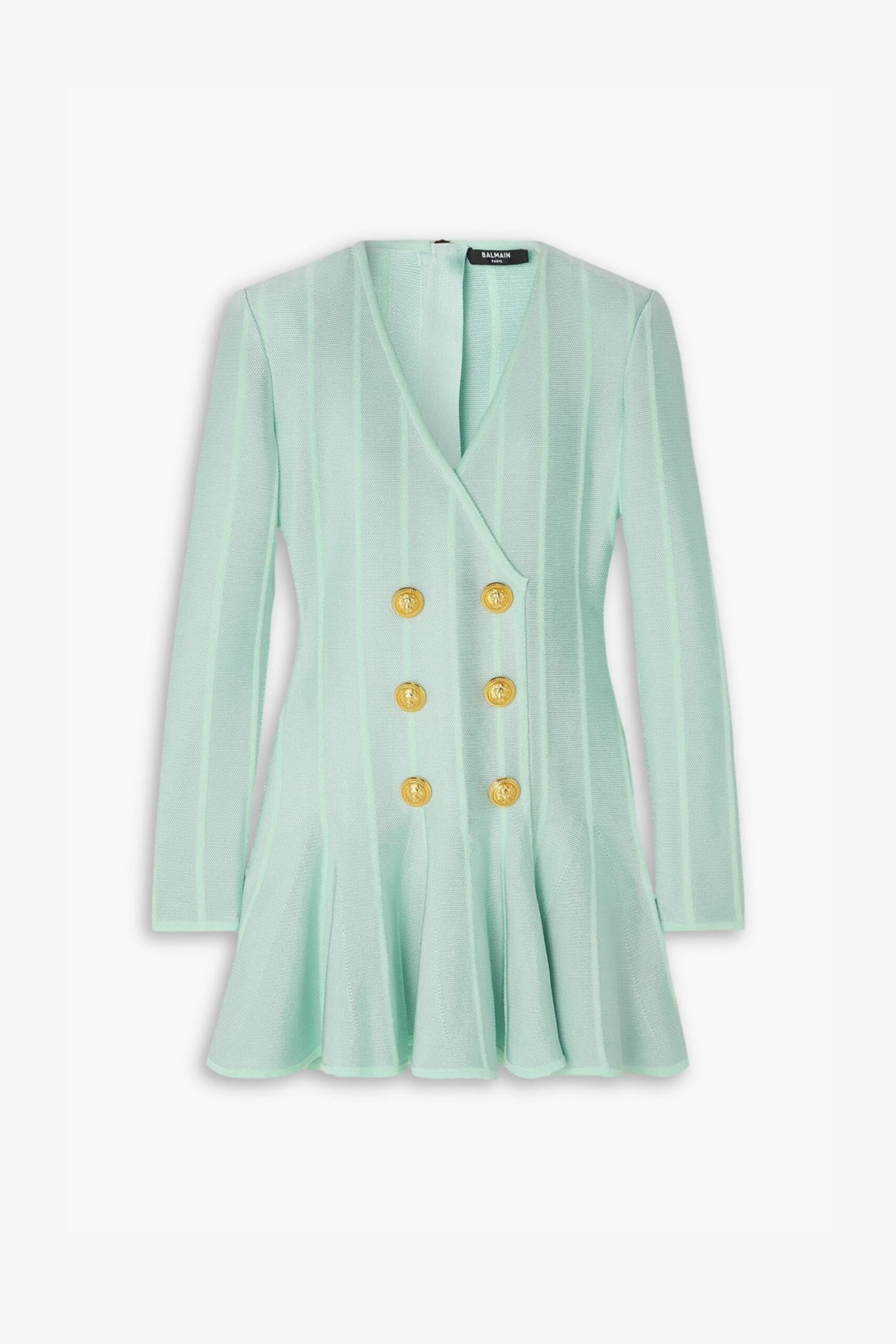 BUTTON MESH MINI DRESS IN MINT