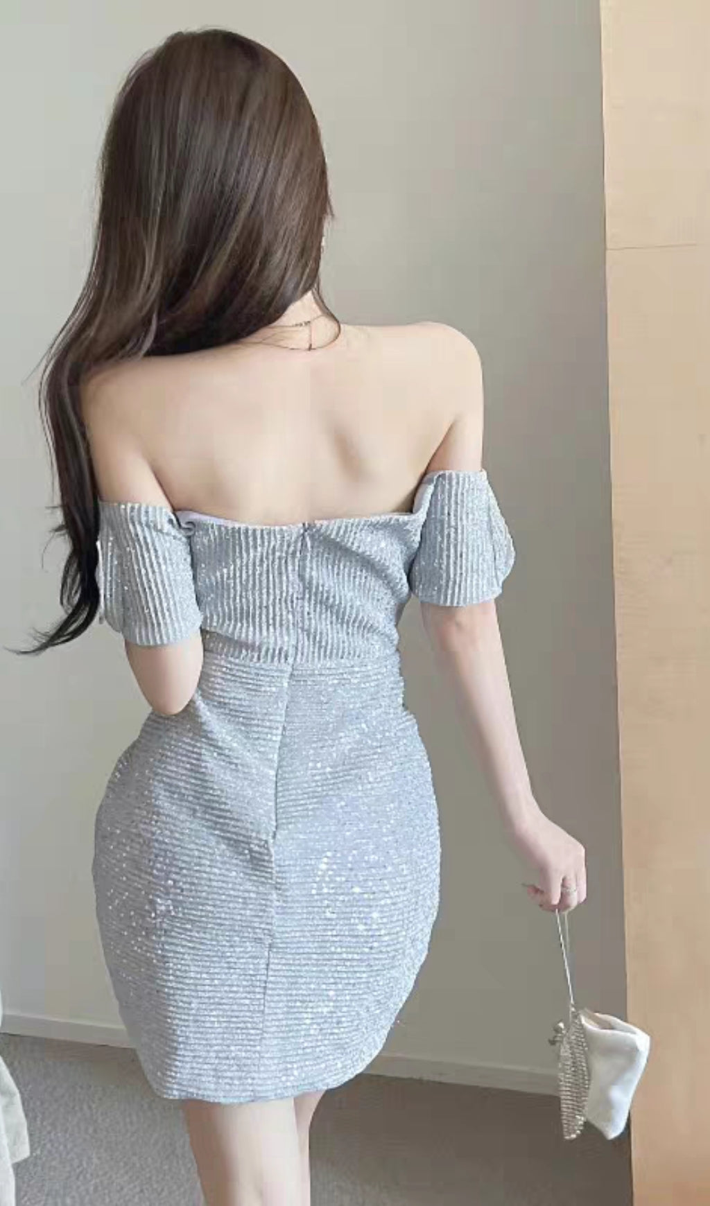 SPARKLING ONE-SHOULDER MINI DRESS FOR PARTY