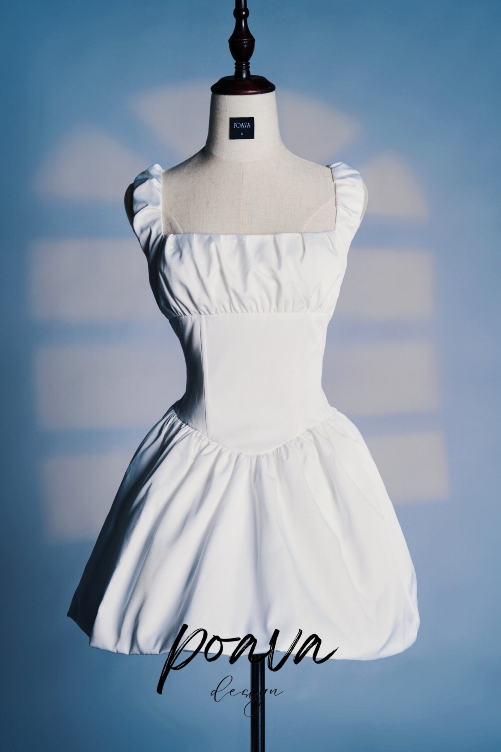 COTTON TULLE MINI DRESS WHITE WEDDING PARTY