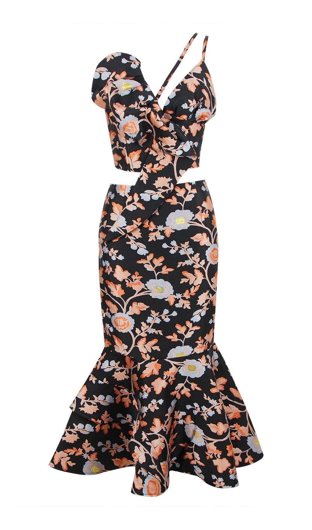 JACQUARD TWO PIECE SET FOR EVENING PARTY