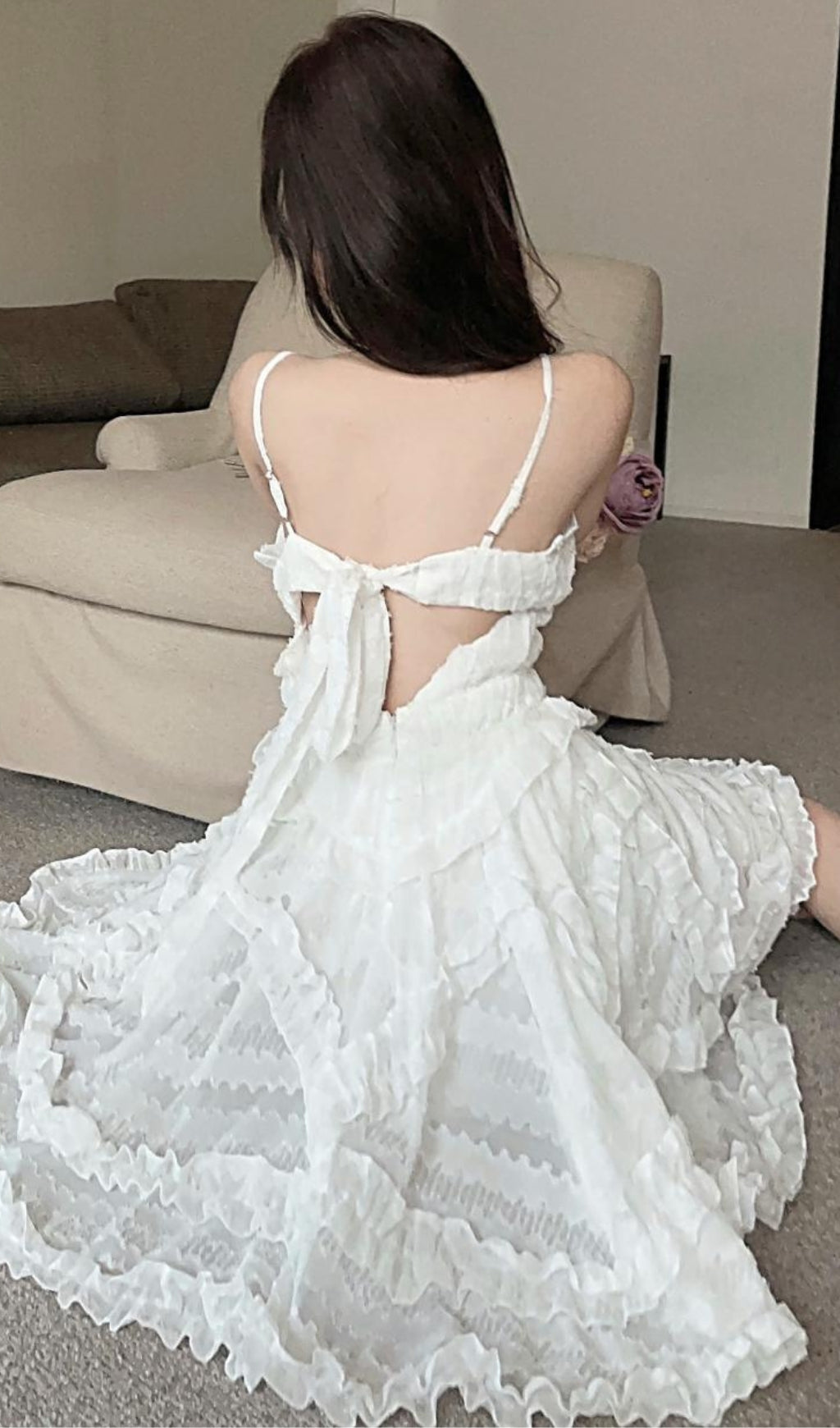 SEXY WHITE BACKLESS STRAP MINI DRESS FOR PARTY