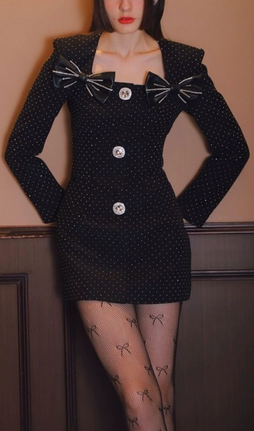 7_b5963354-cb56-4ed7-a7ea-2d645d0a2e9d BLACK BOW MINI DRESS, LONG SLEEVE, PARTY