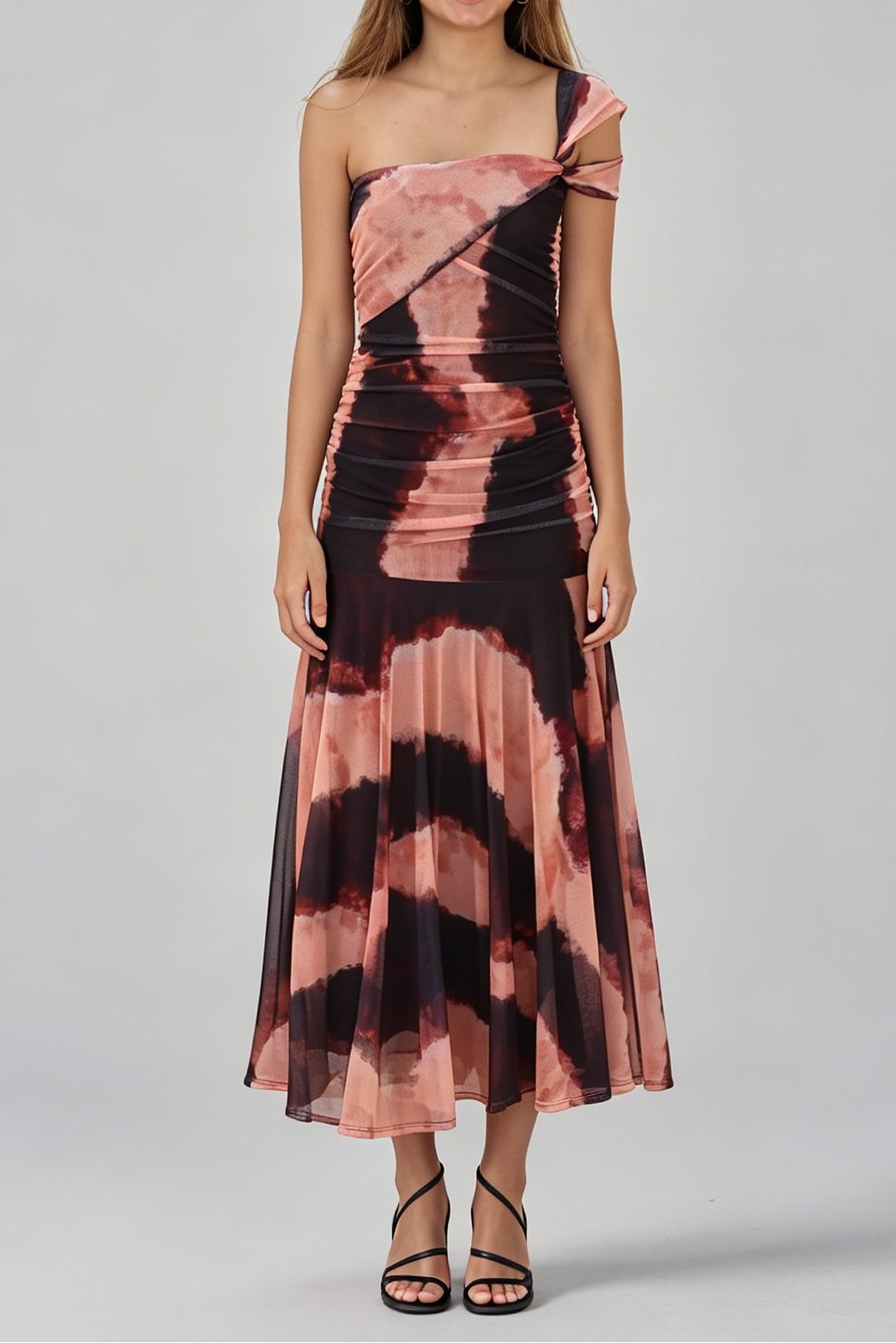 7_e19cc382-d1a4-4cf3-9966-a723e5e4115e TIE-DYE OFF-SHOULDER RUCHED MIDI DRESS FOR PARTY
