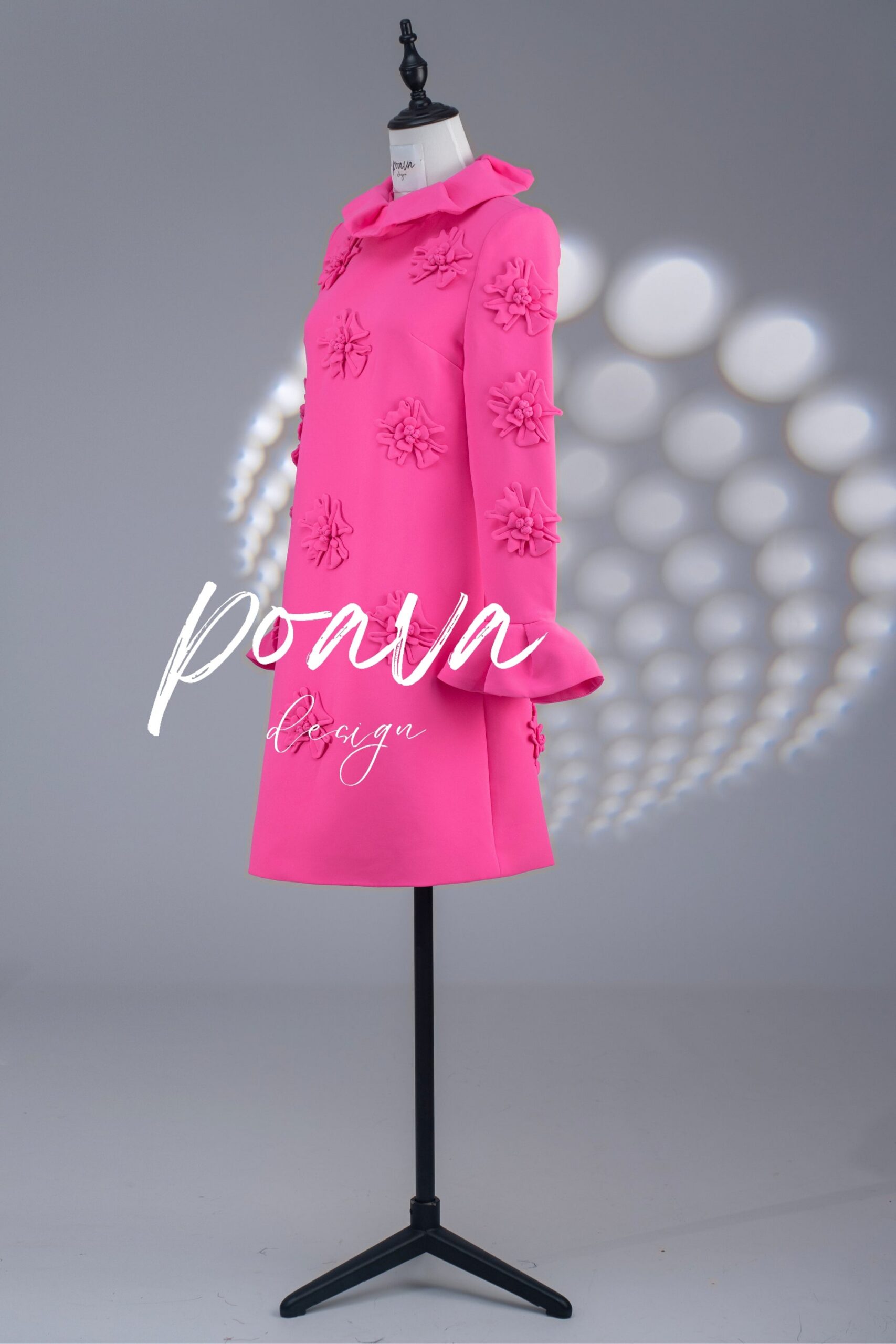 LORELAI PINK JACQUARD FLORAL MINI DRESS
