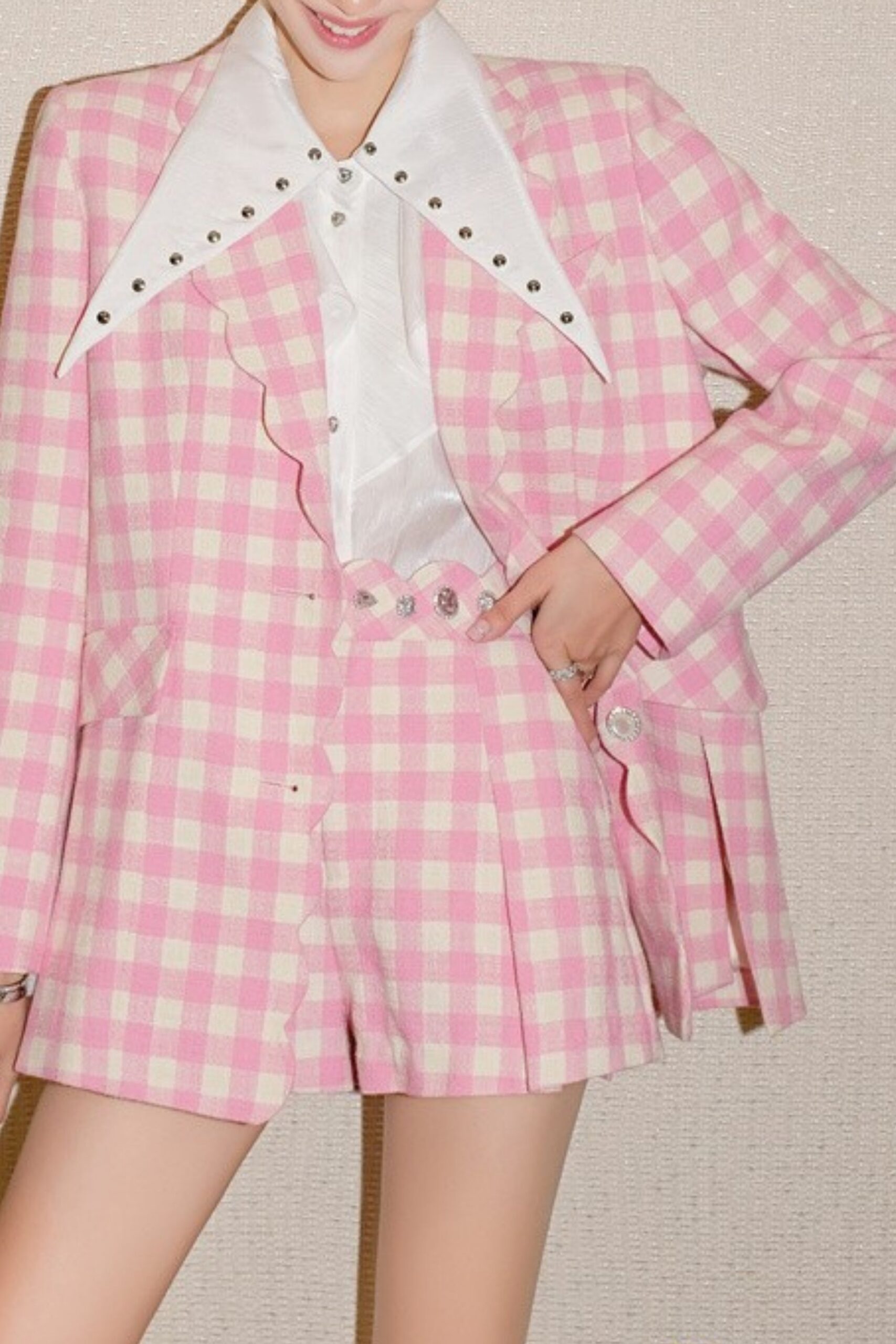 PINK TWEED MINI DRESS FOR PARTY