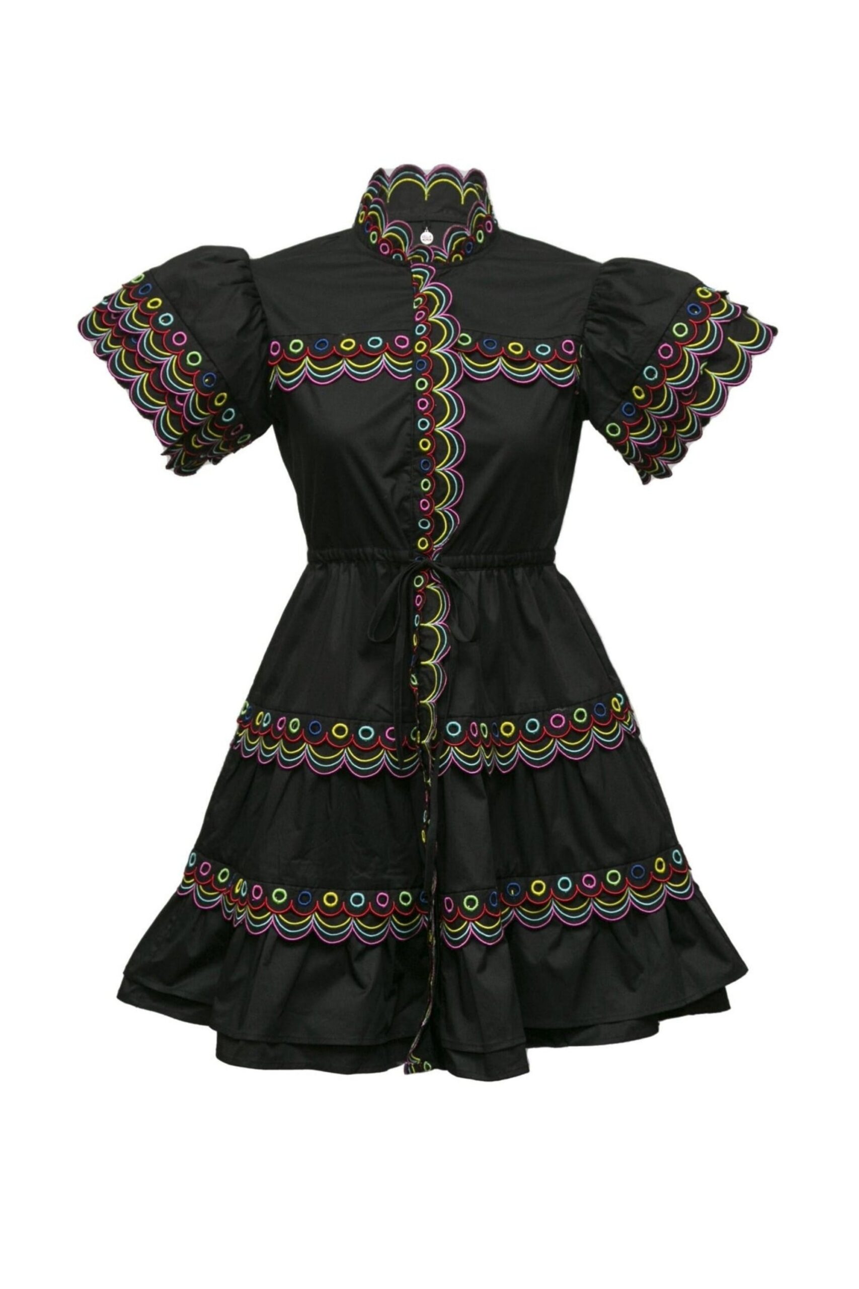 WAVY RUCHED MINI DRESS BLACK PARTY