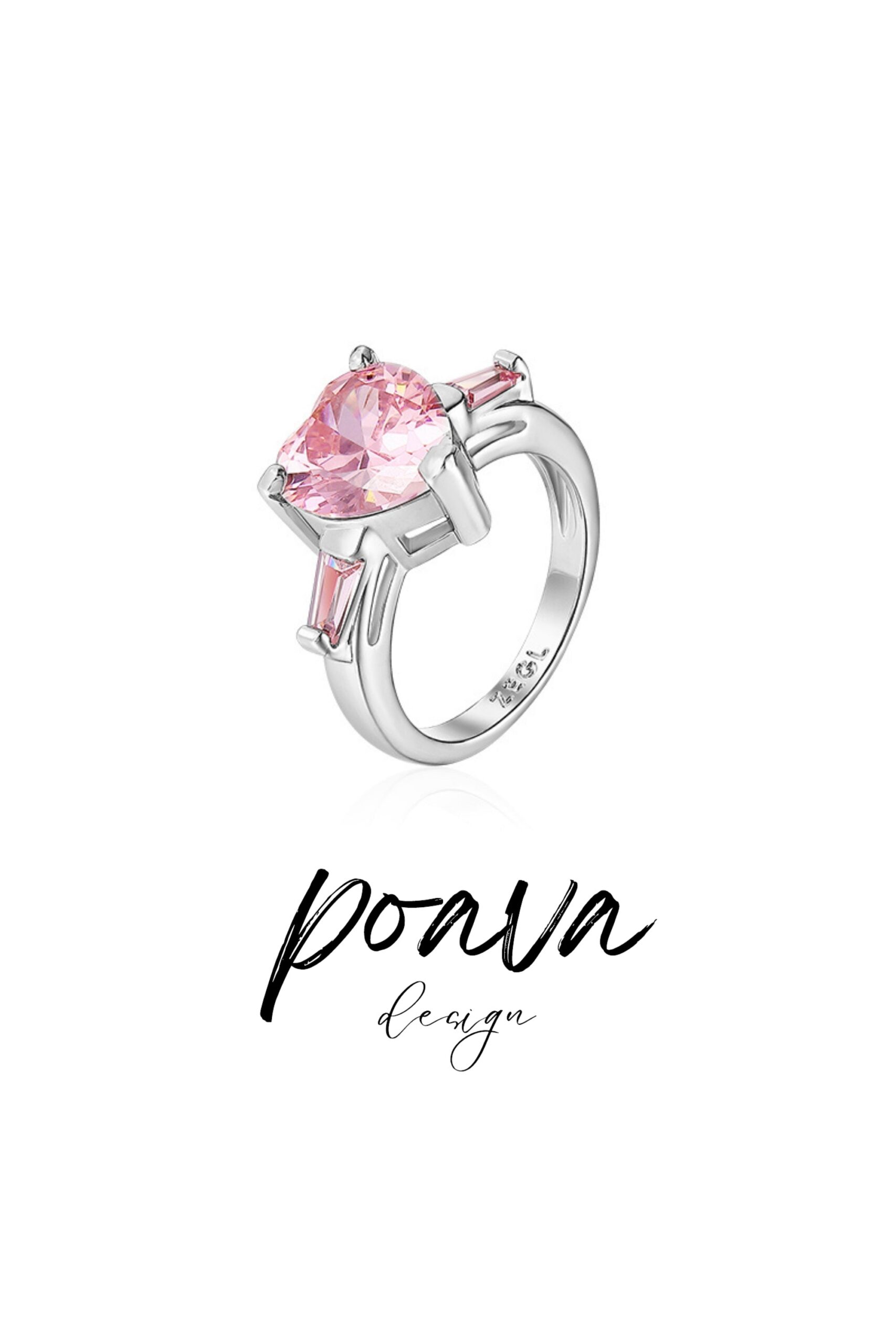 PINK DIAMOND RING, EMBELLISHED EVENING STATEMENT