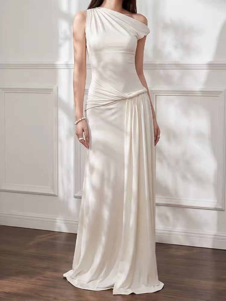 7d33d49ae37c6c123cc43b829c5063b6 WHITE OFF-SHOULDER DRAPED MAXI DRESS FOR PARTY