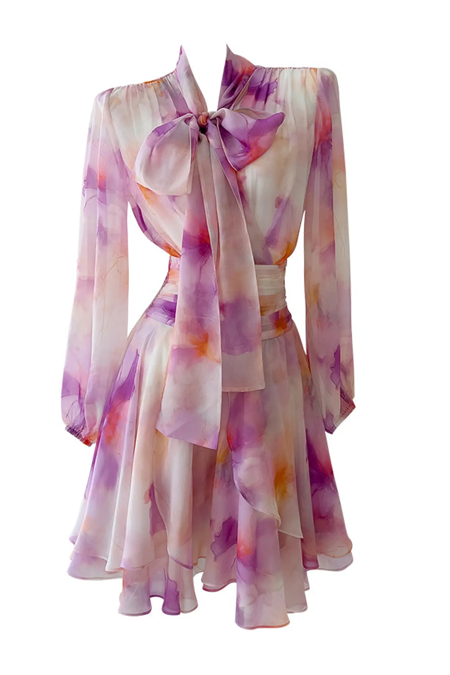TERESA PINK FLORAL PUFF SLEEVE MINI DRESS FOR PARTY