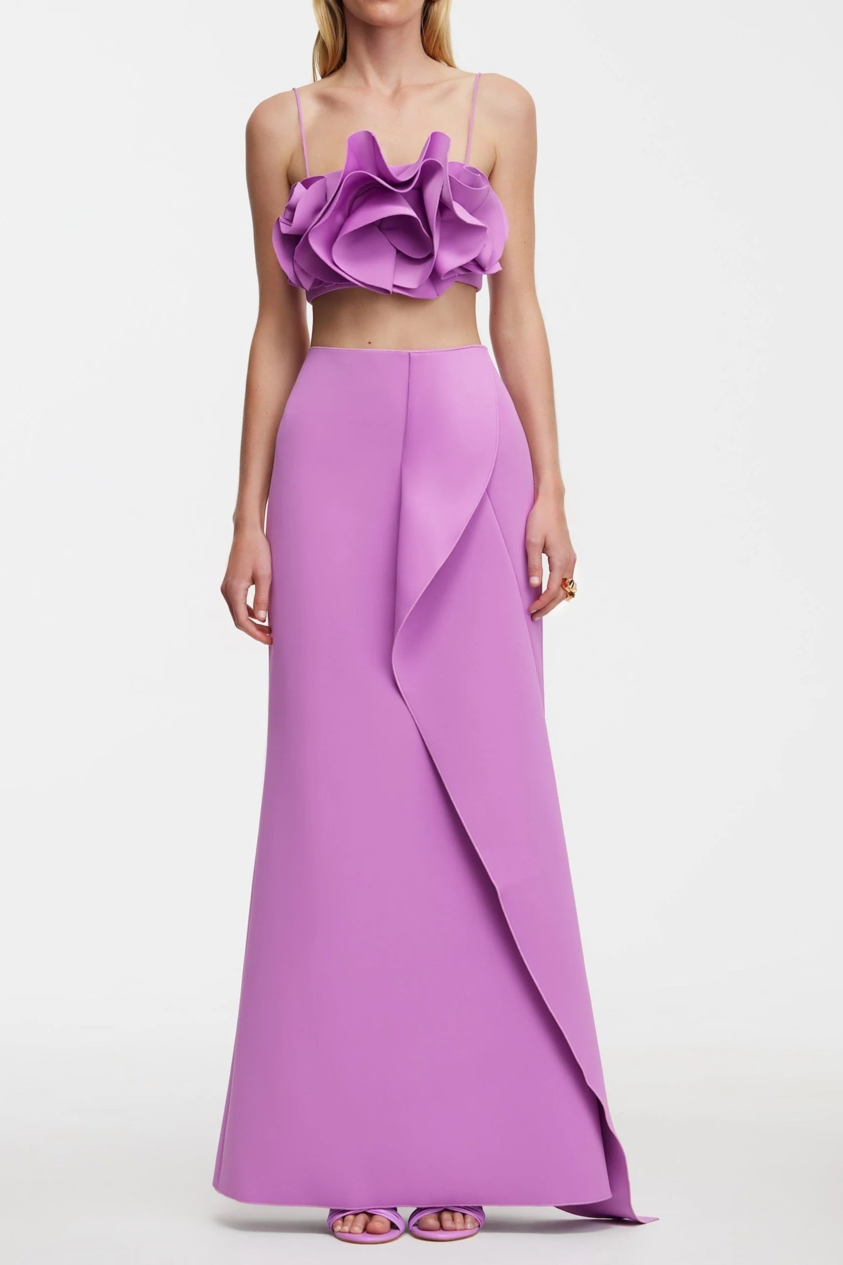 8214c56a-b8ec-4072-a223-38f26217d042 IRREGULAR RUFFLE FISHTAIL SKIRT PURPLE