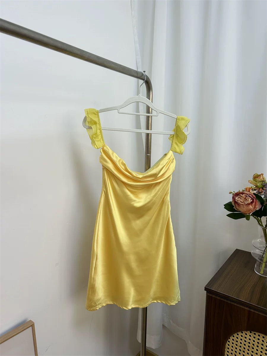 82721740466355_.pic_hd YELLOW SATIN MINI DRESS FOR COCKTAIL PARTY