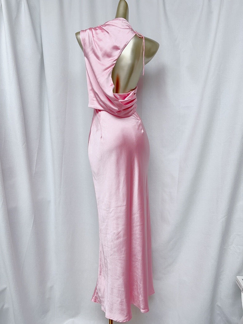 SANTANA GLOSS SATIN MAXI DRESS