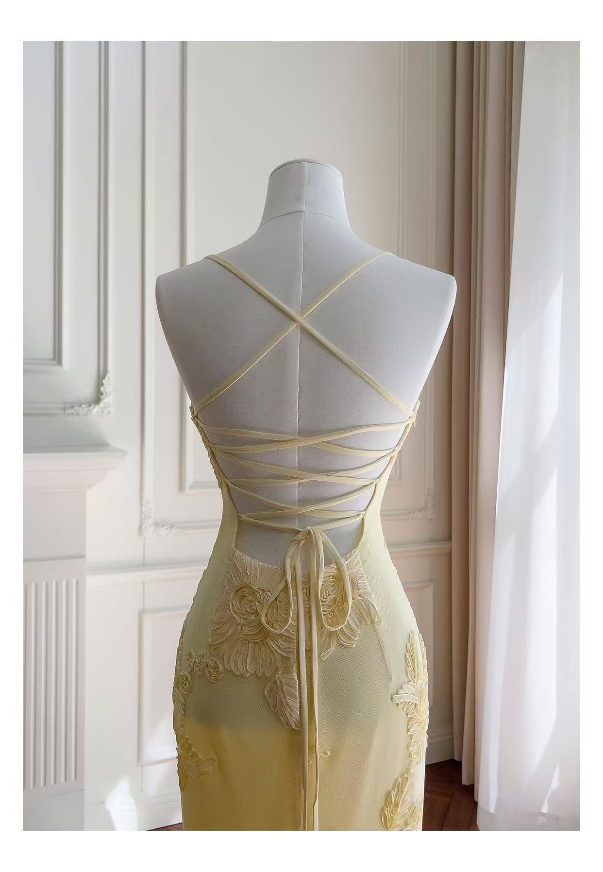 NEFERTITI MAXI DRESS LEMON - ELEGANT SUMMER SILHOUETTE