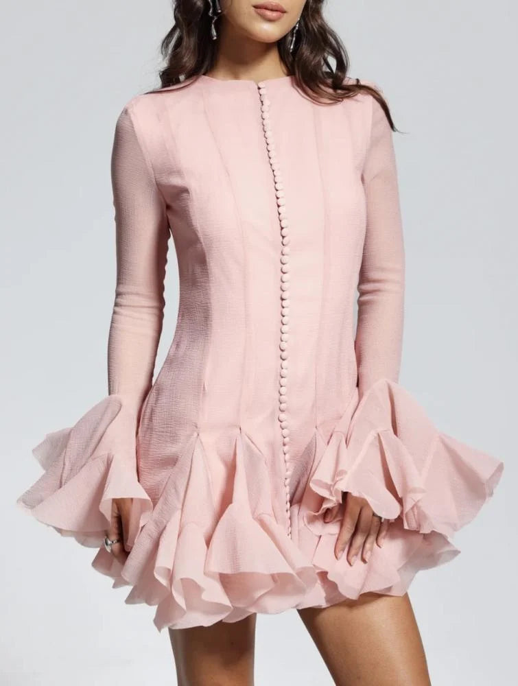 JOCELYN RUFFLED MINI DRESS FOR PARTIES