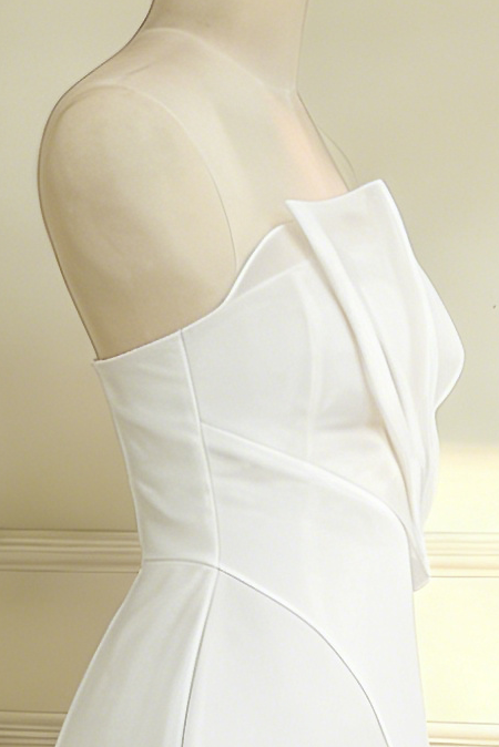 STRAPLESS ORGANZA MIDI DRESS FOR WEDDING GUEST