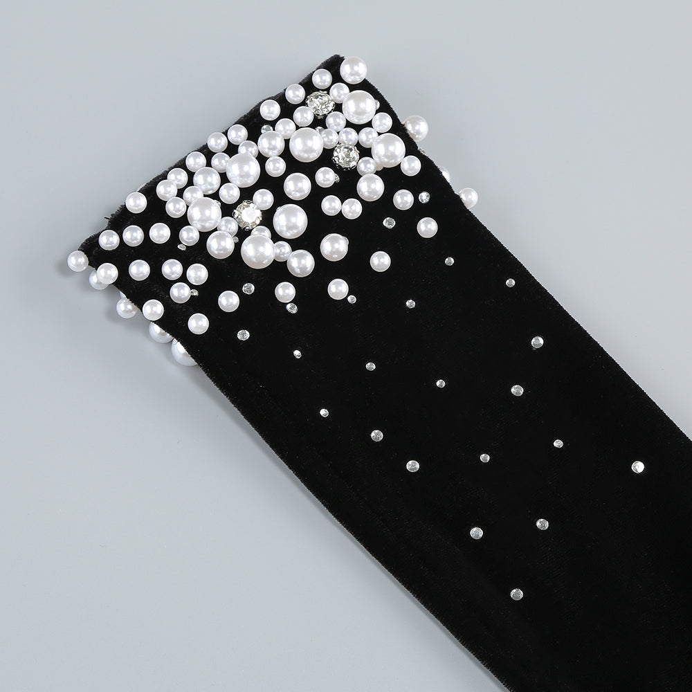 BLACK PEARL EMBROIDERED MAXI DRESS FOR WEDDING