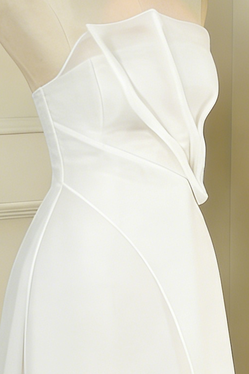 STRAPLESS ORGANZA MIDI DRESS FOR WEDDING GUEST