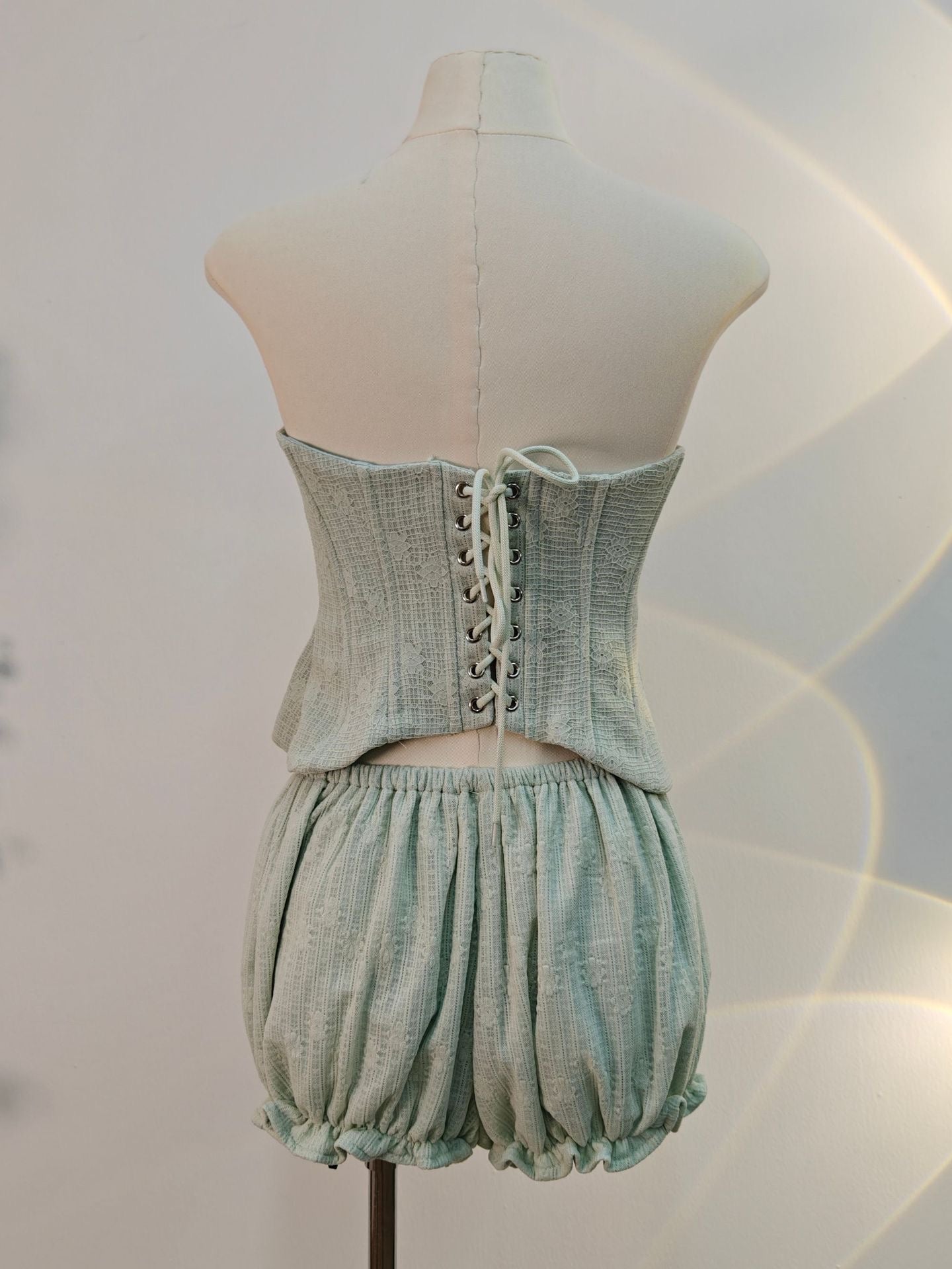BAHA RUCH RUFFLE FRINGE MINT MINI DRESS