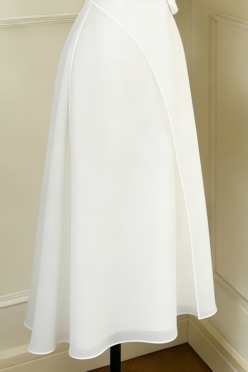 STRAPLESS ORGANZA MIDI DRESS FOR WEDDING GUEST