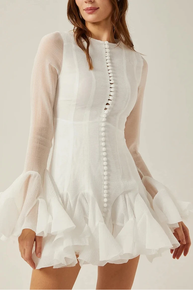 JOCELYN RUFFLED MINI DRESS FOR DAY PARTY