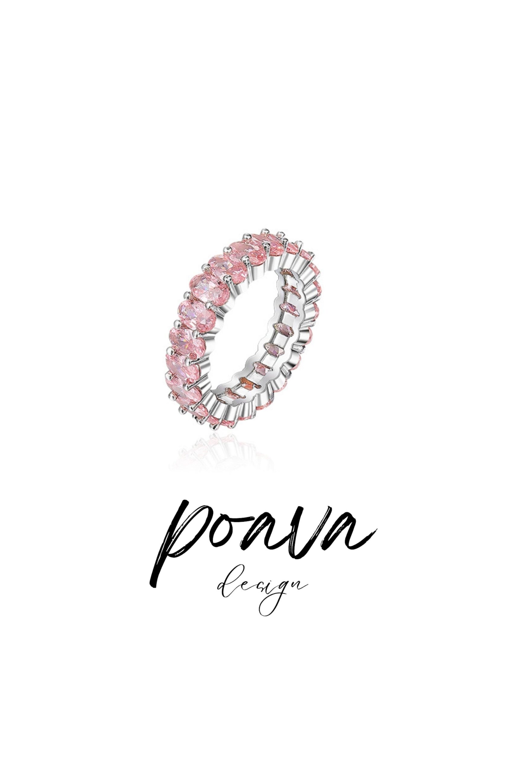 PINK DIAMOND RING, EMBELLISHED EVENING STATEMENT