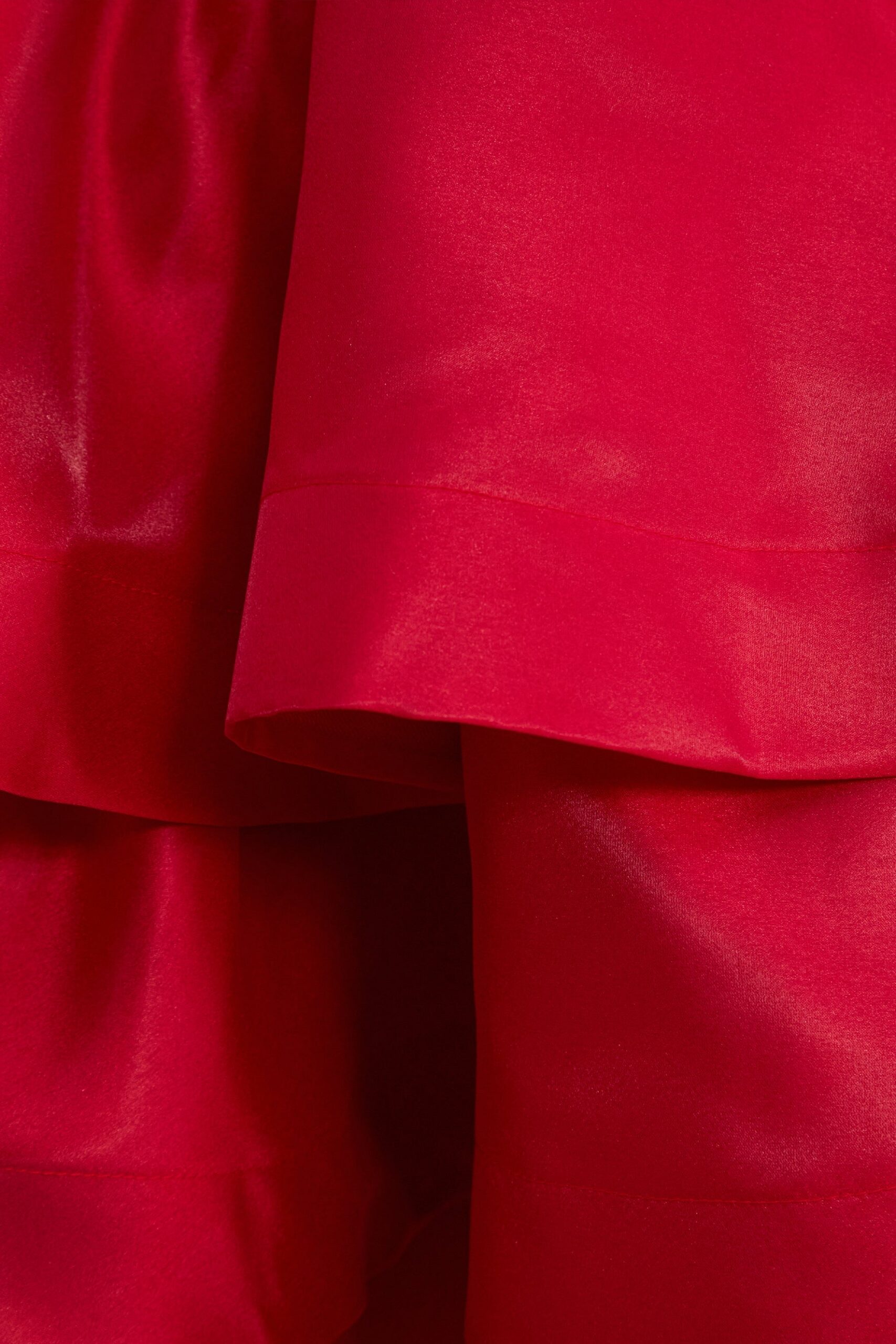 JESSICA RED V-NECK RUFFLE MINI DRESS