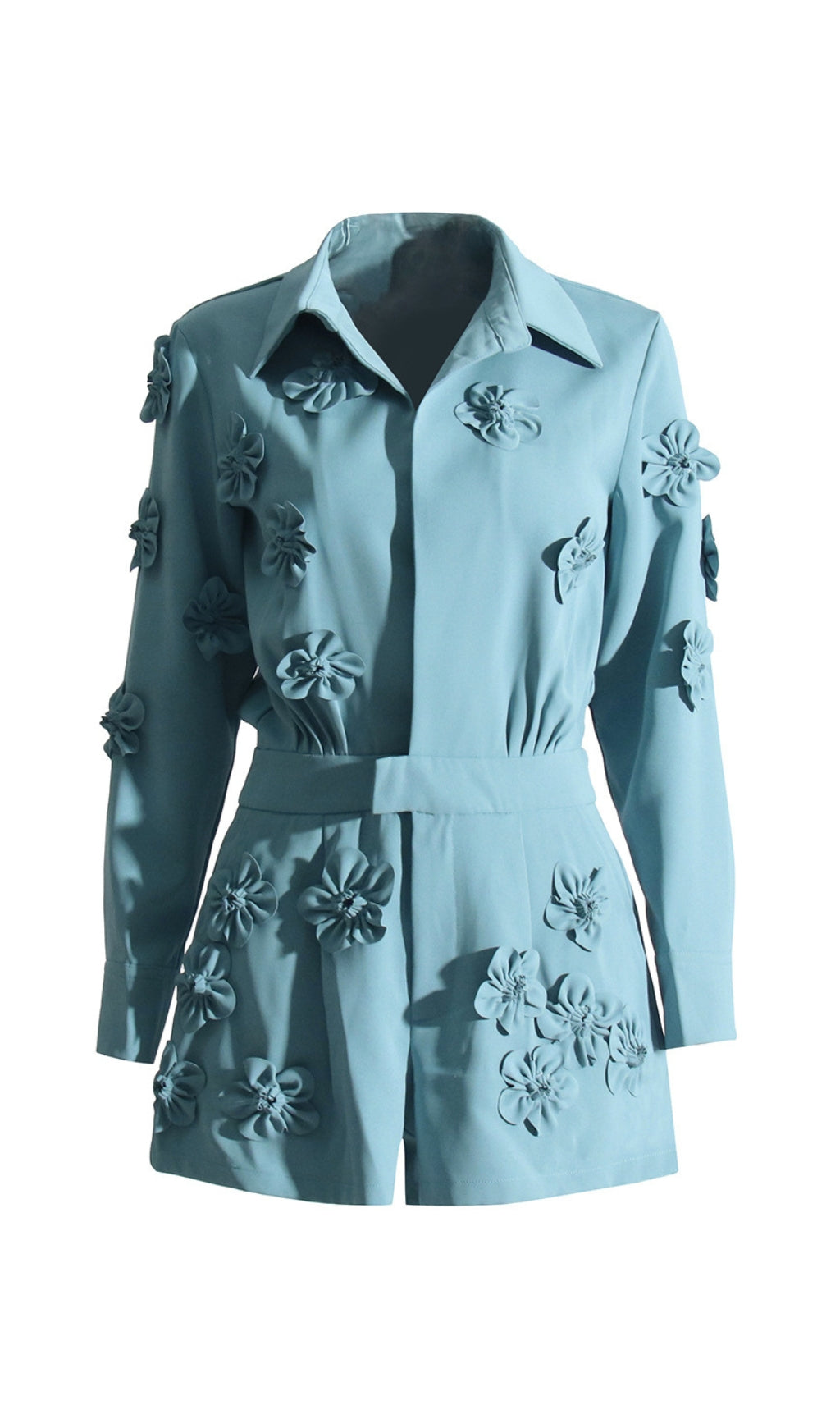FLORAL EMBELLISHED ROMPER FOR WEDDING GUEST