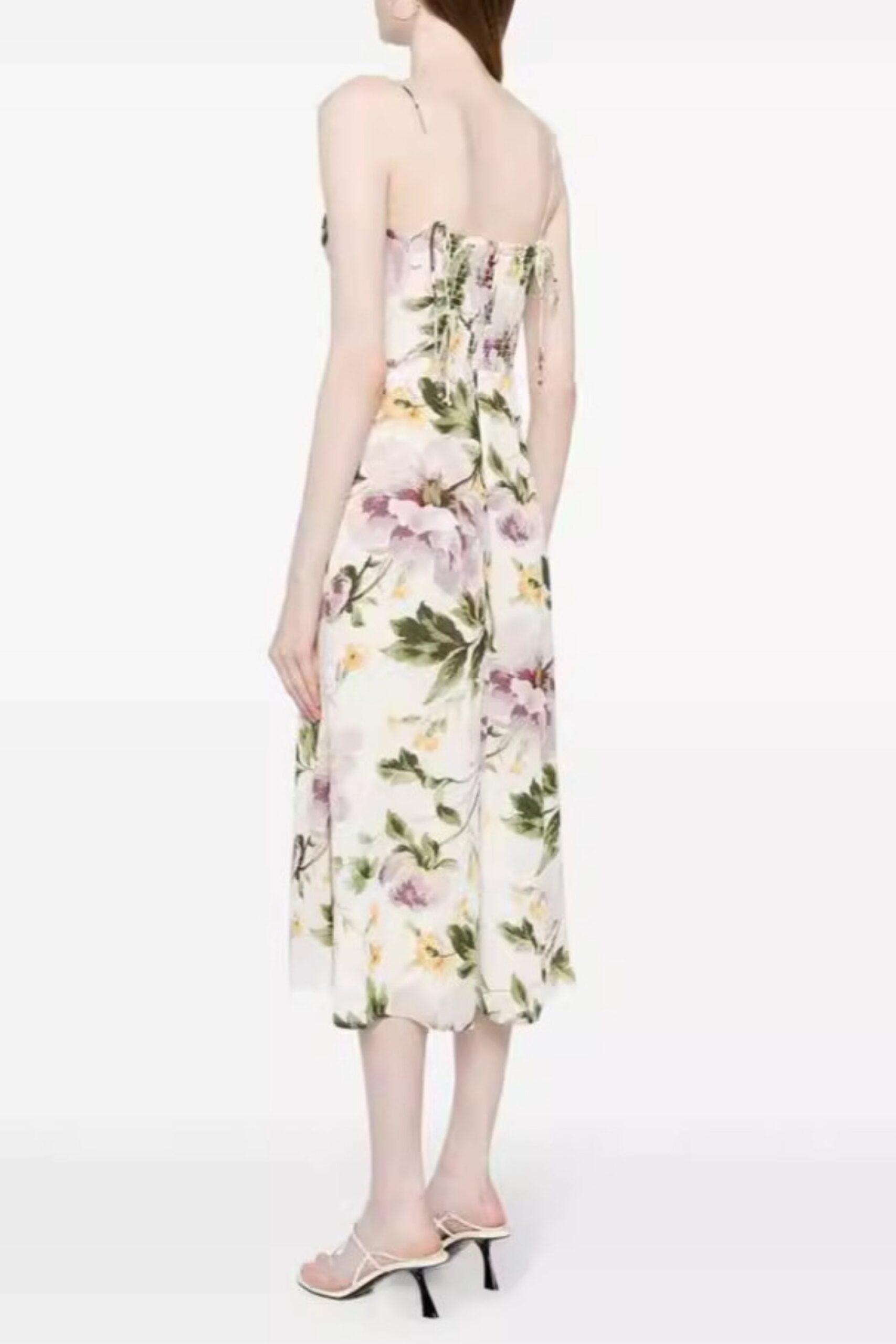 STAIN FLORAL STRAPPY MIDI DRESS FOR PARTY