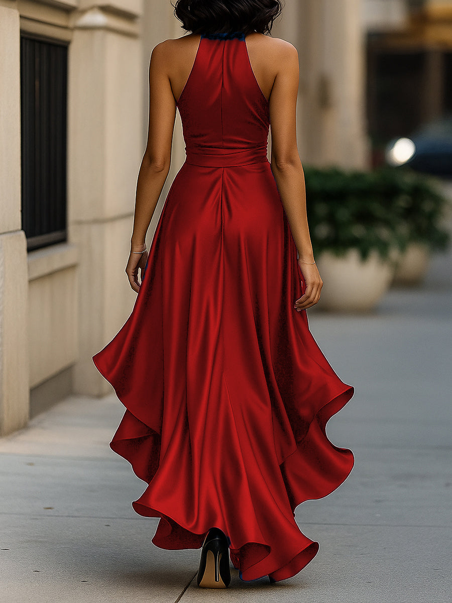 8_3e9fda8d-f5c9-4d0c-a0b6-fcbb09853a82 MIDNIGHT SATIN HALTER RUFFLE GOWN