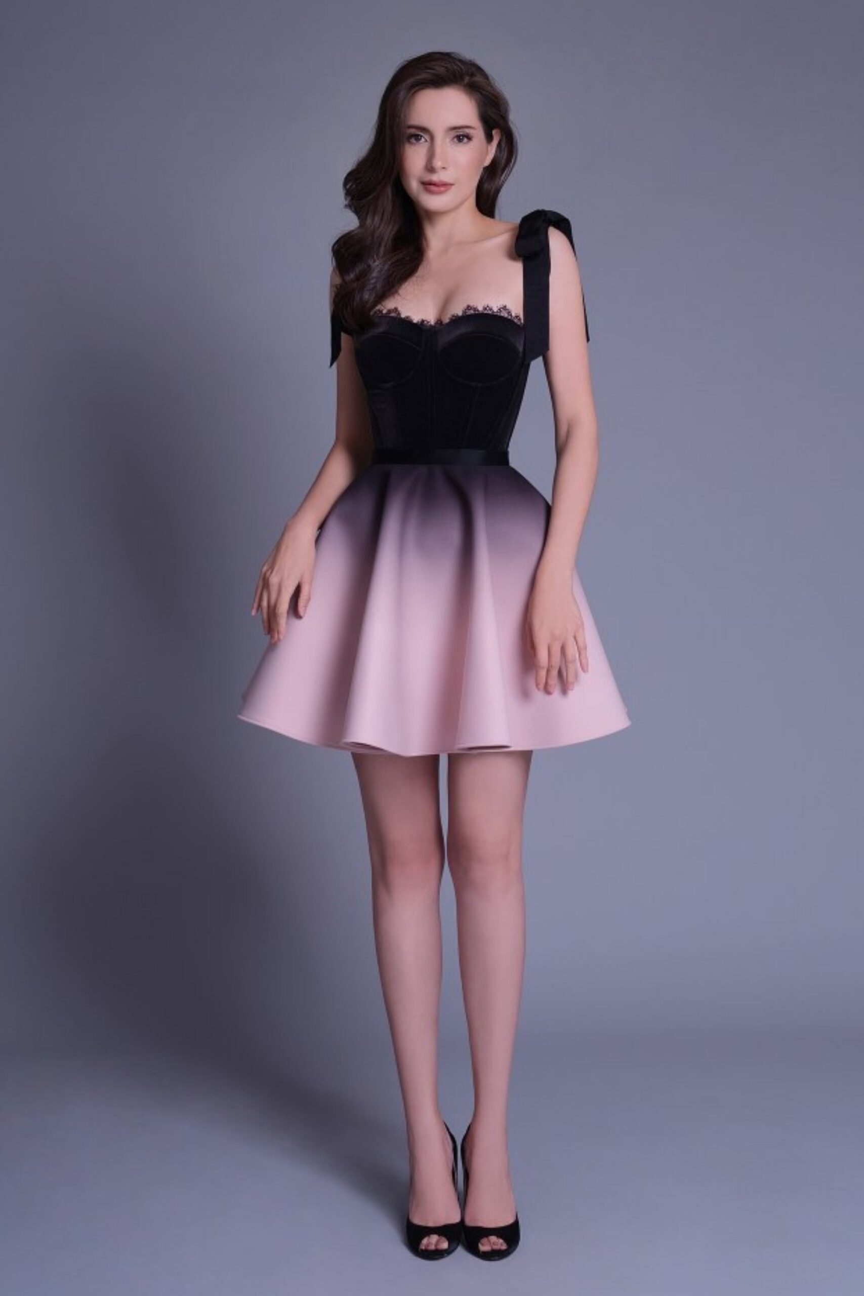 CORA BLACK VELVET BUSTIER CORSET MINI DRESS SUIT