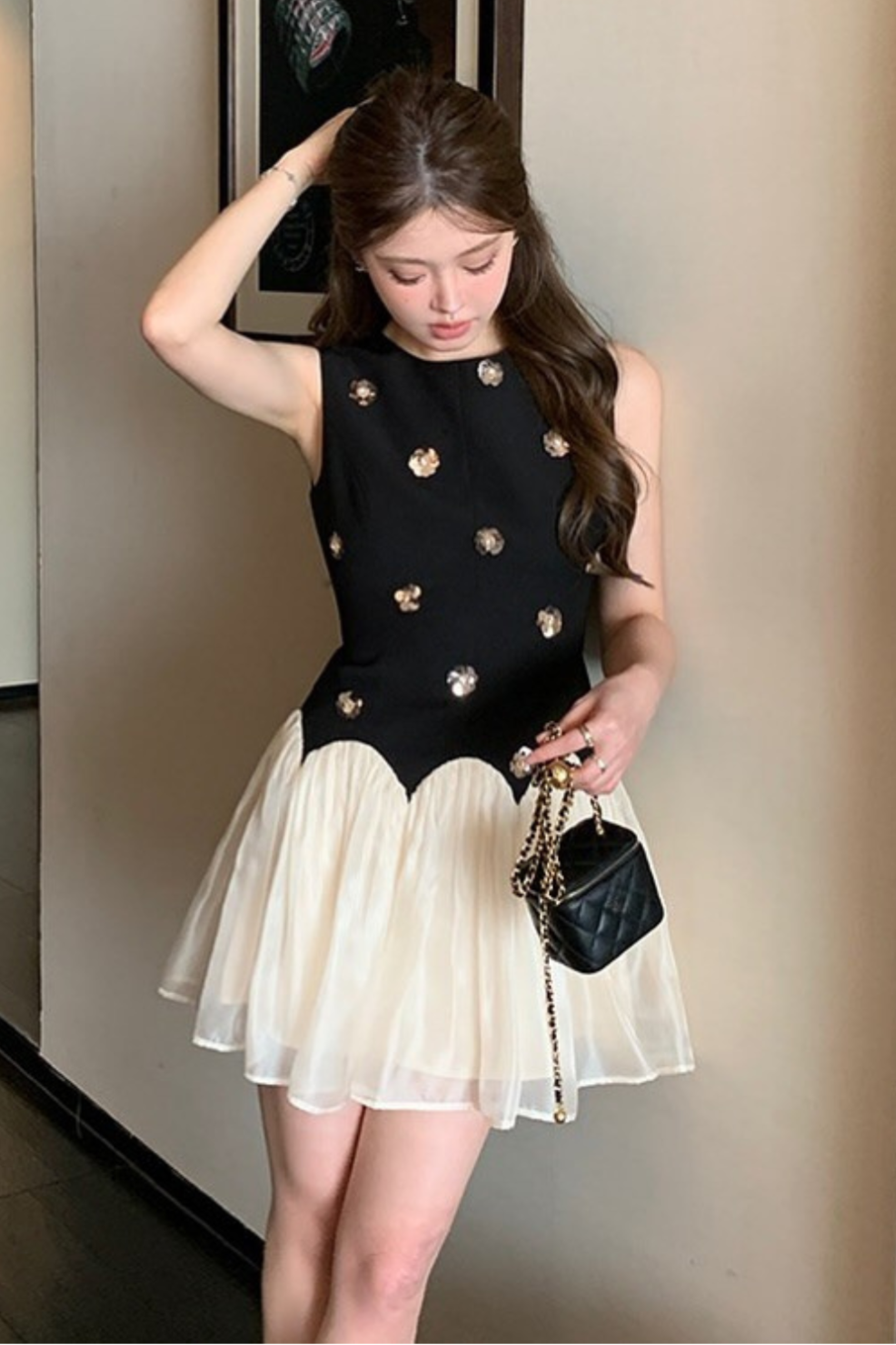 FLORAL SLEEVELESS MESH MINI DRESS, EVENING PARTY