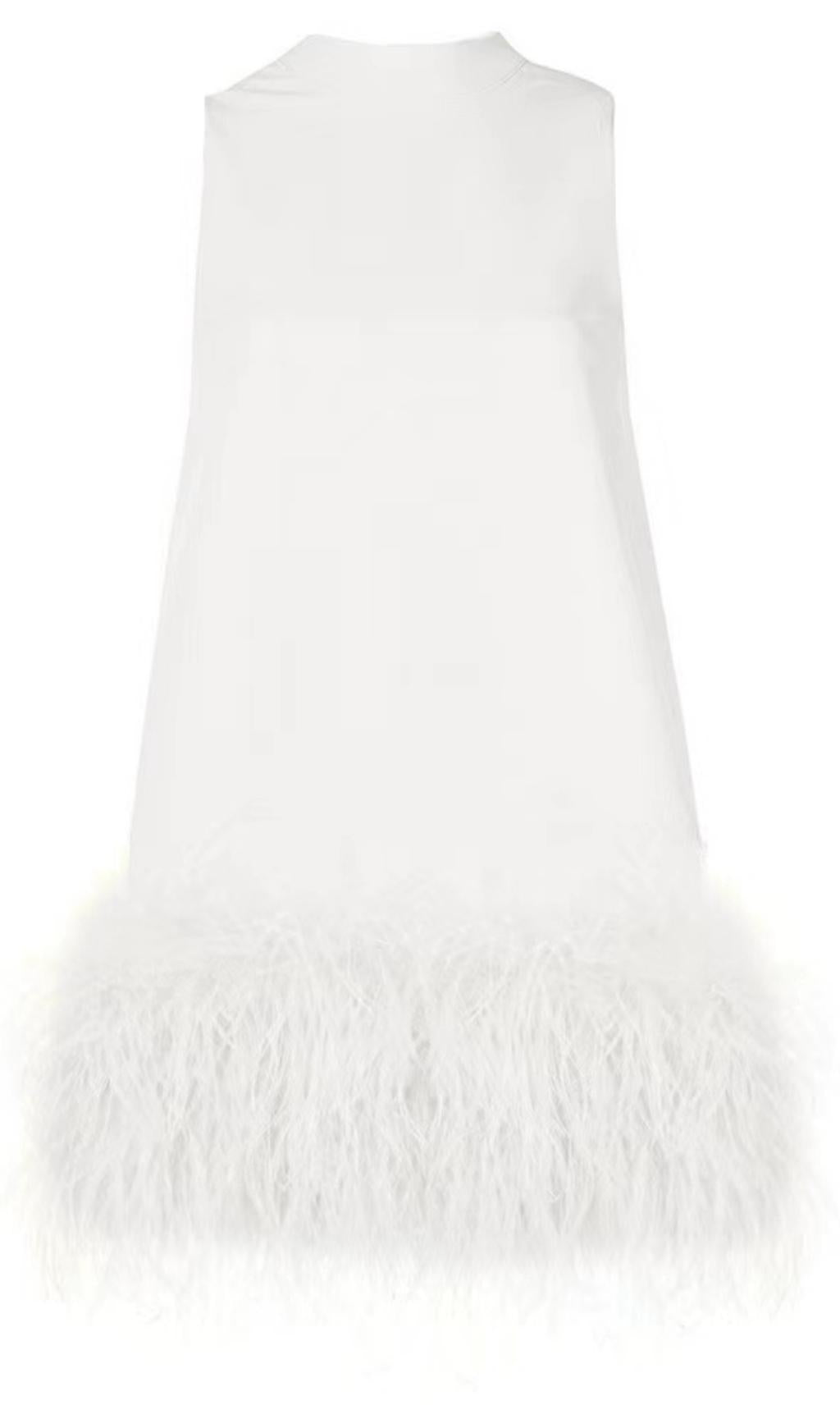 FEATHER MINI DRESS FOR PARTY NIGHT