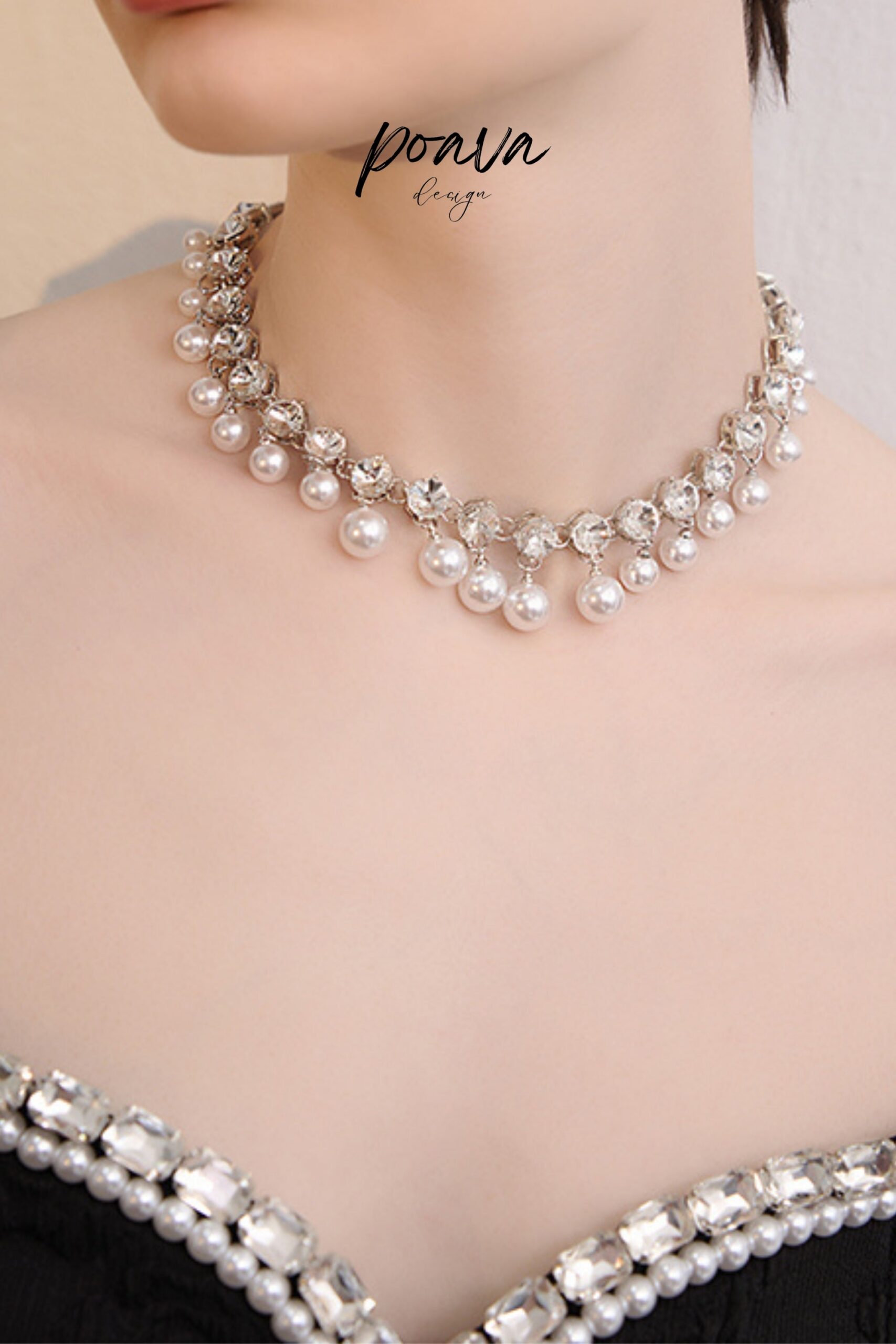 CRYSTAL & PEARL NECKLACE FOR WEDDING PARTY