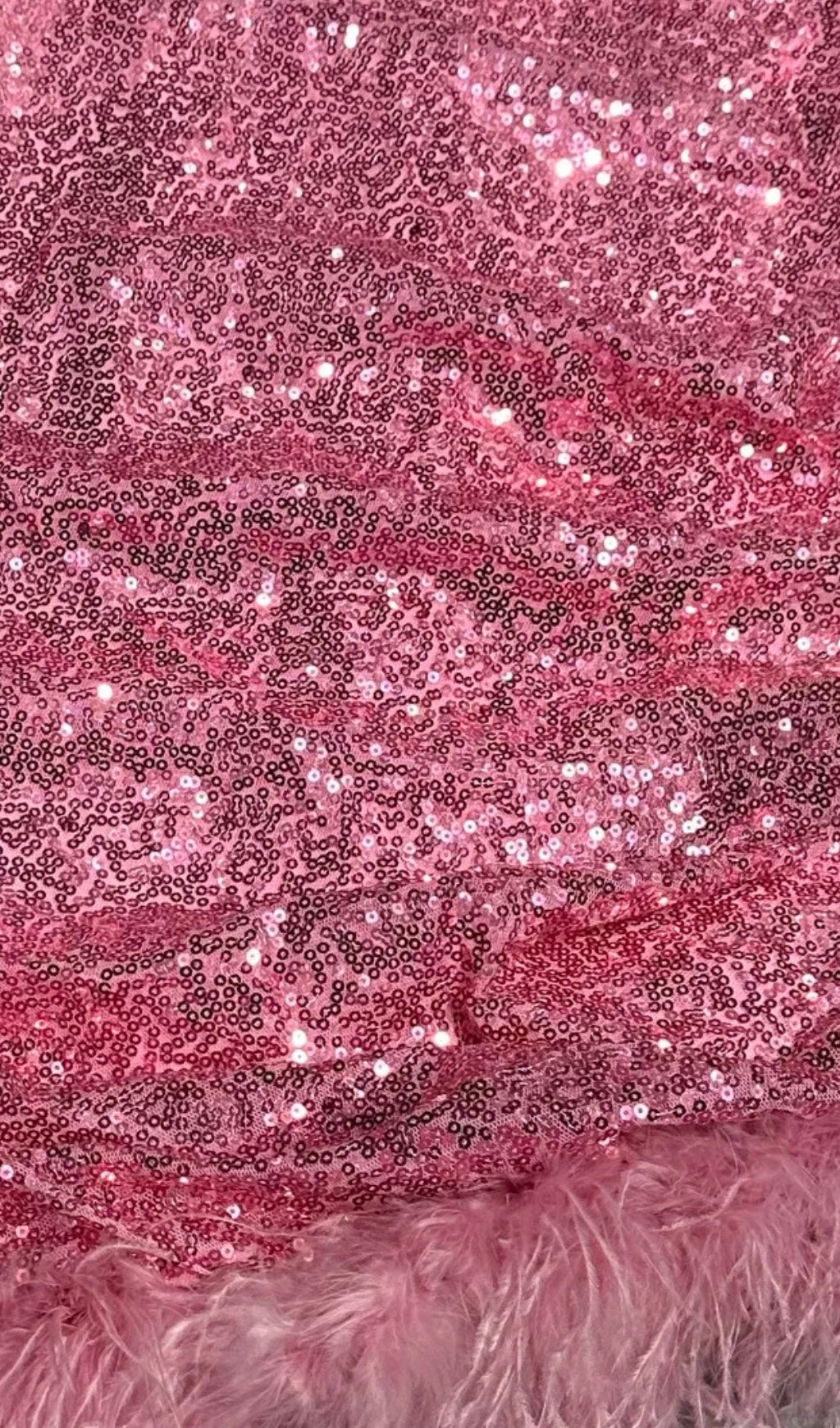 SEQUIN PINK FEATHER MINI DRESS FOR PARTY
