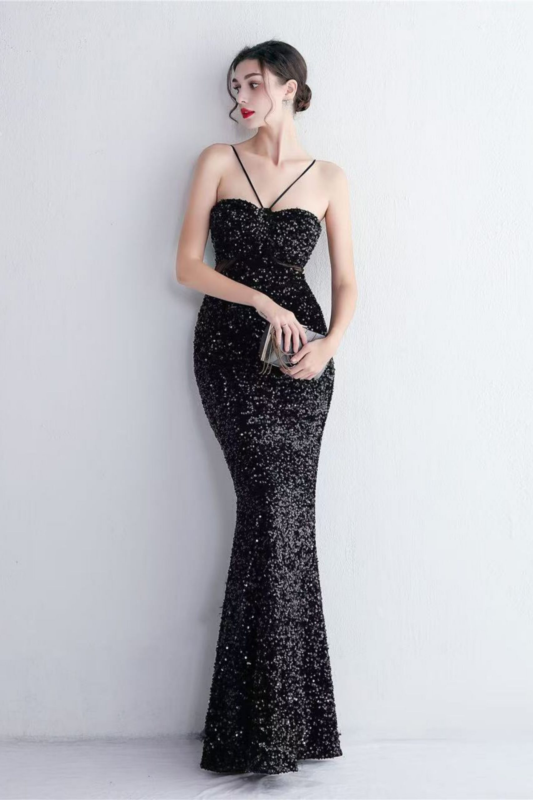 8_a4ce2a06-5d90-4787-bf7e-a3ab9732a38d MARIAN BLACK CUTOUT SEQUIN HALTER MAXI DRESS
