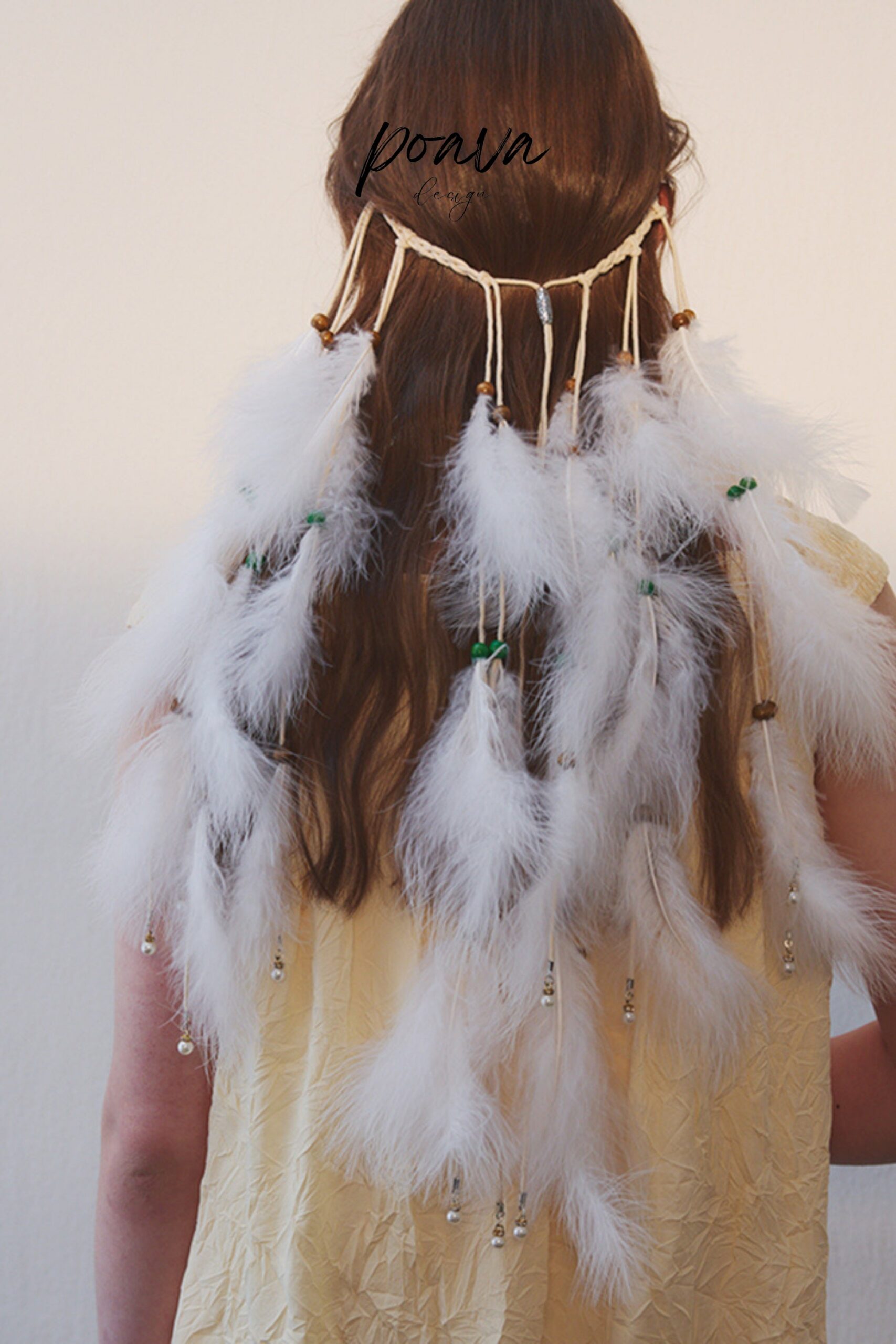BOHEMIA WHITE FEATHER HEADBAND WEDDING