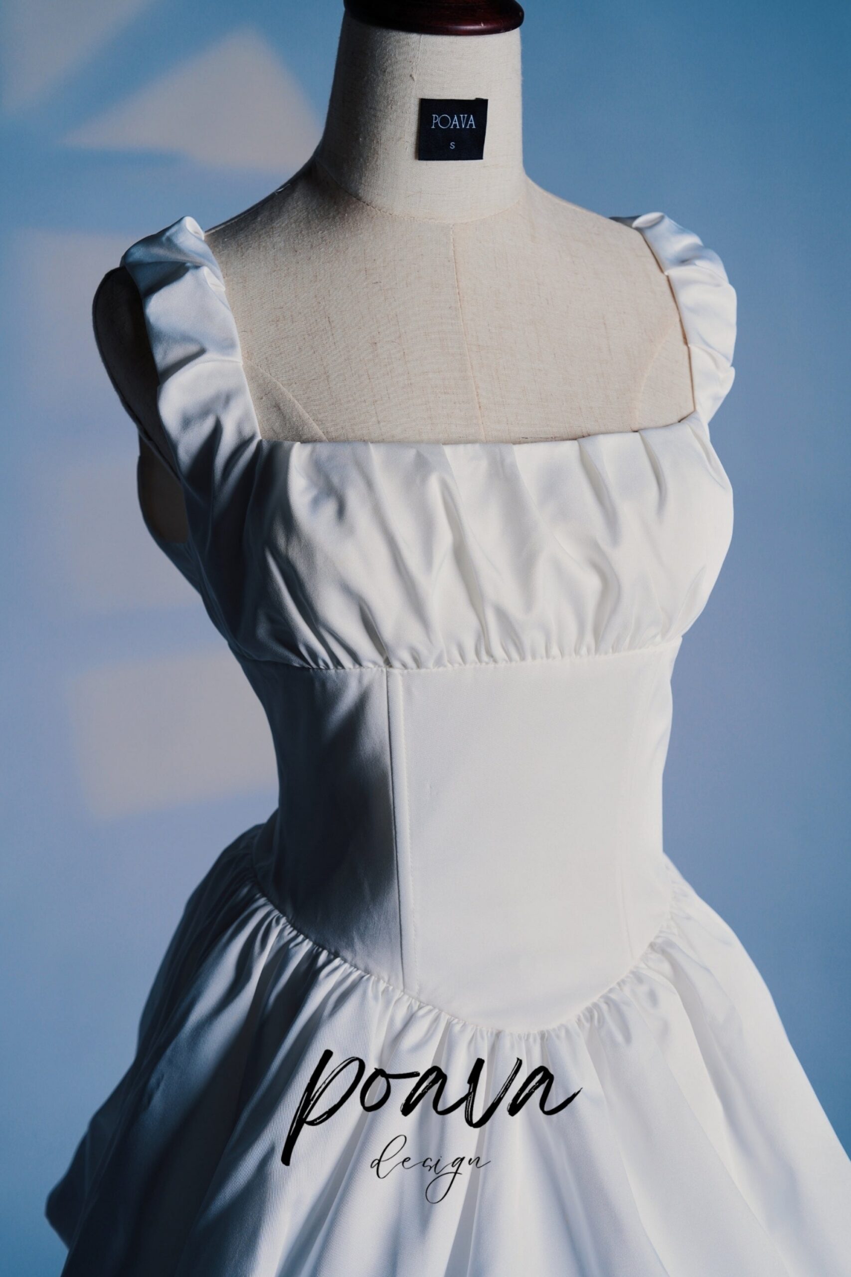 COTTON TULLE MINI DRESS WHITE WEDDING PARTY