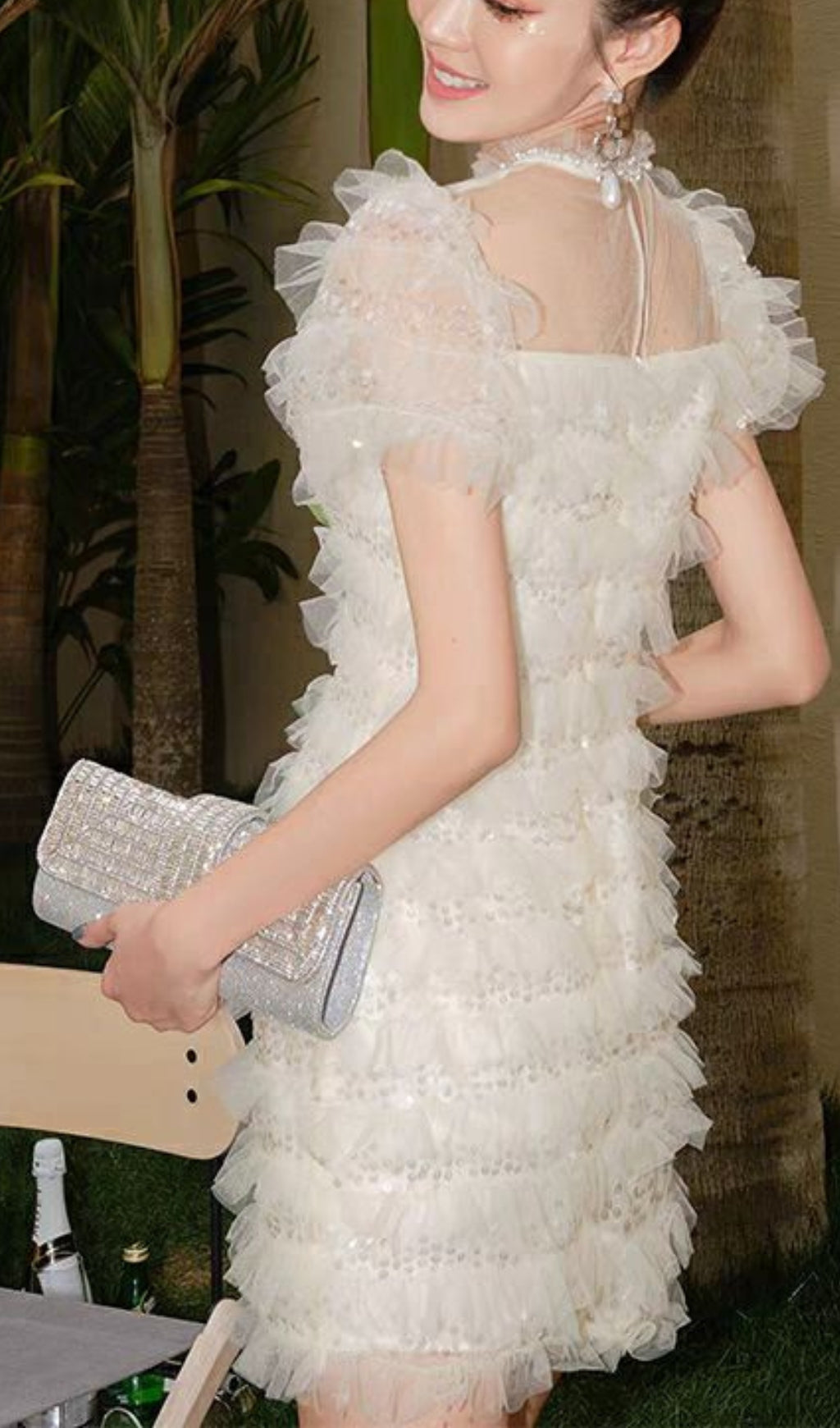 SEQUIN CASCADE MINI DRESS FOR EVENING PARTIES