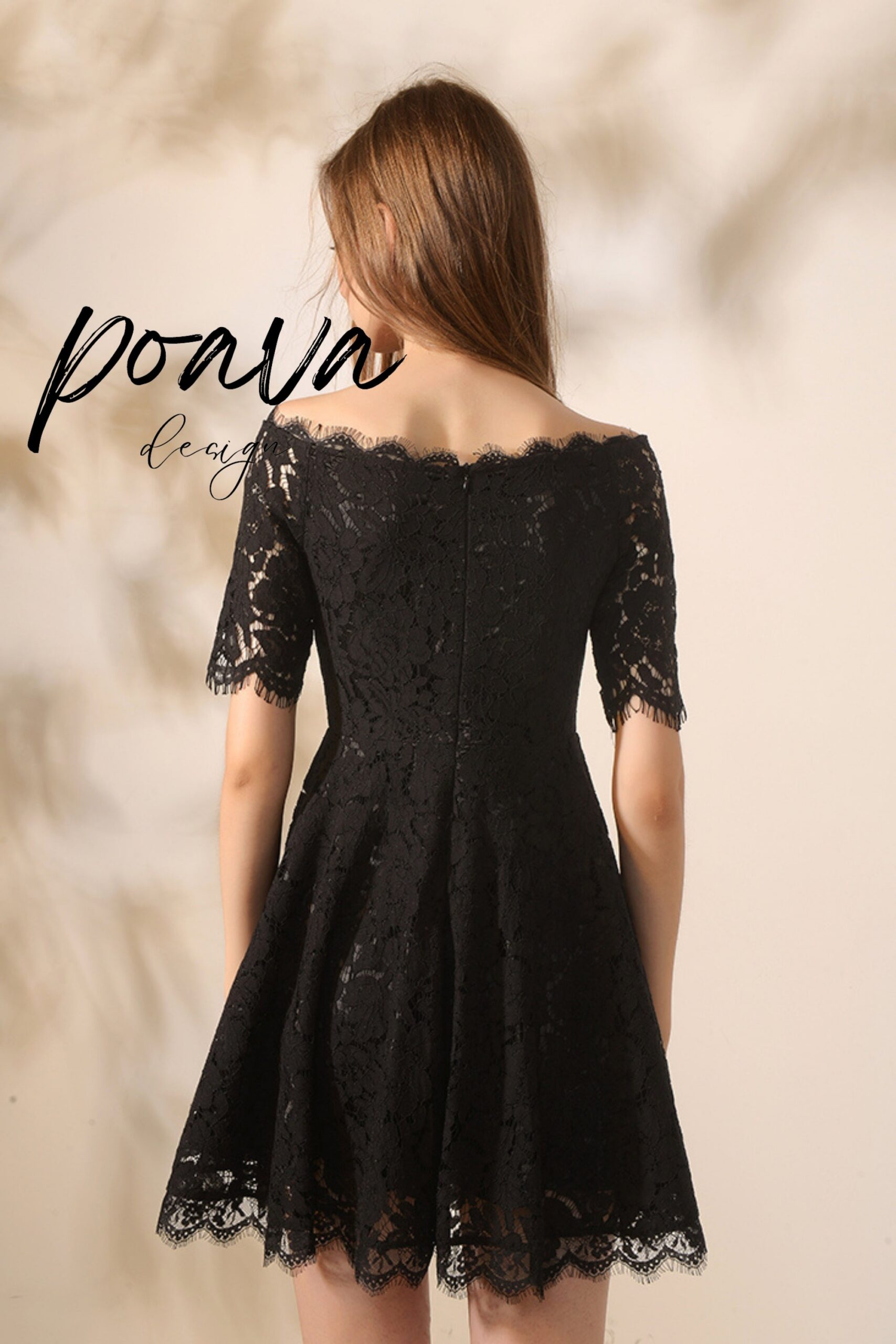 HEPBURN LACE MINI DRESS BLACK COCKTAIL PARTY