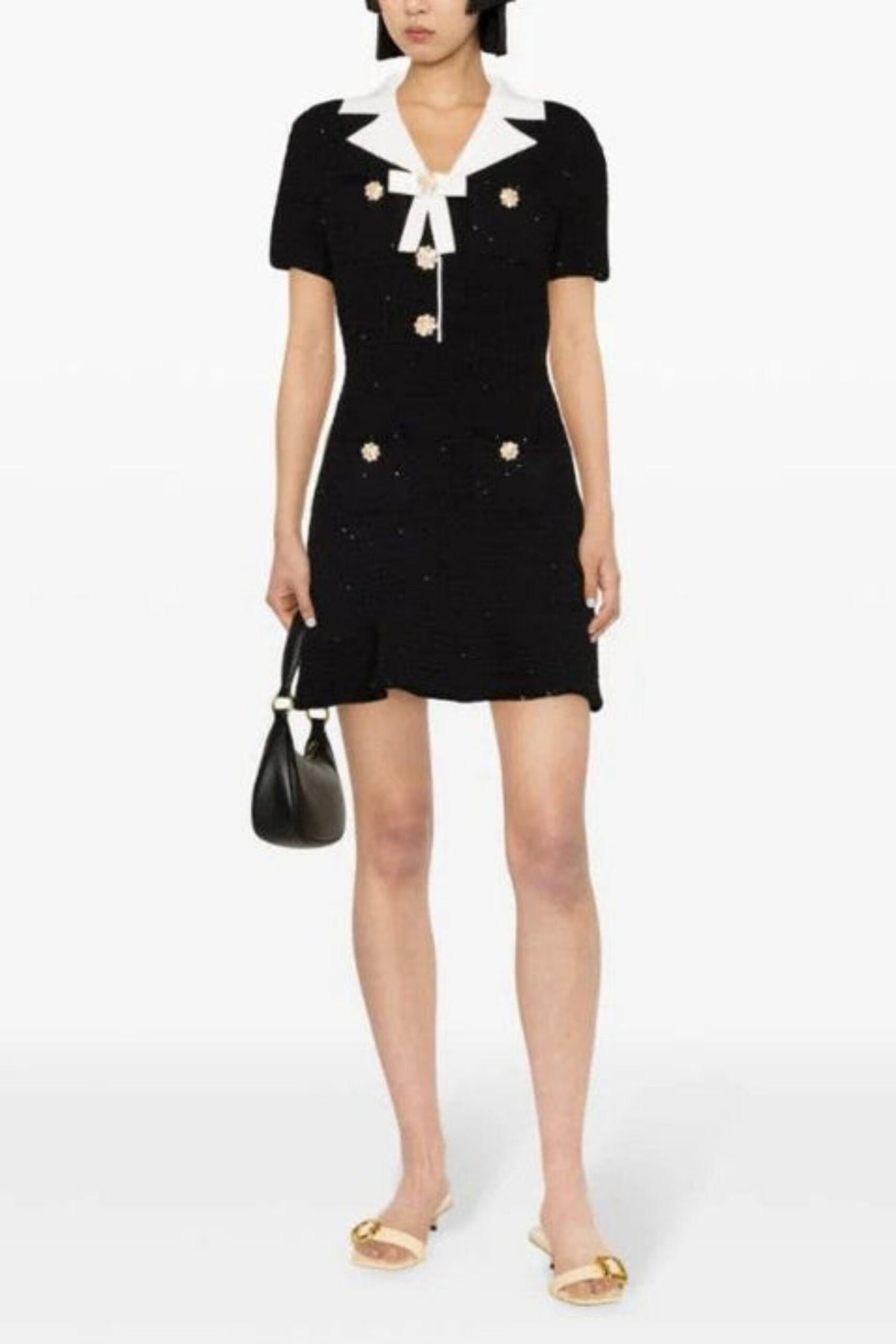 EMBELLISHED BOUCLÉ MINI DRESS FOR PARTY