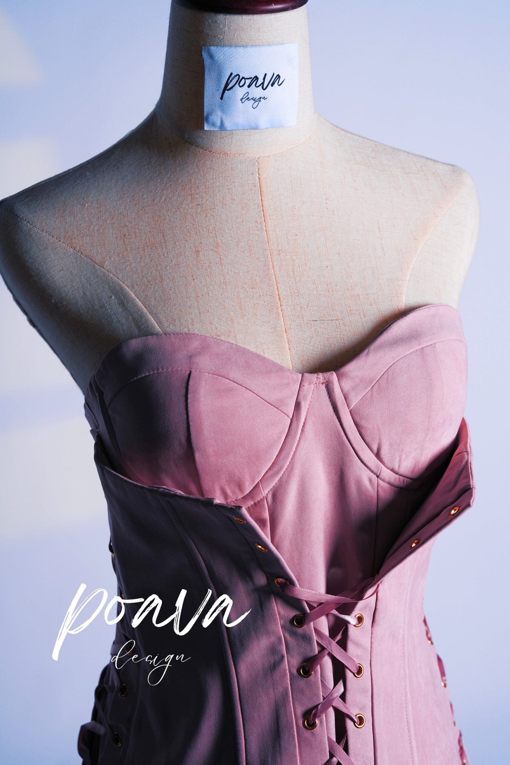 PINK LACE-UP MINI DRESS FOR PARTY