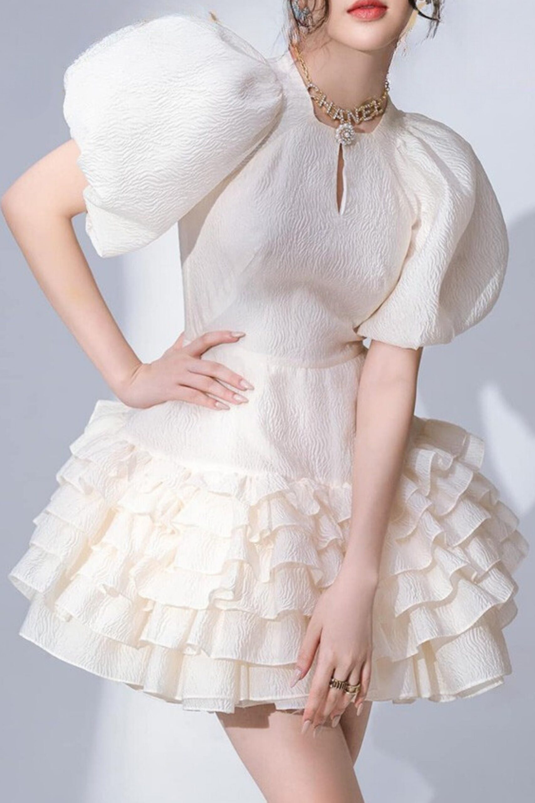 8_ec1e8e29-59ff-4f91-bfec-016dfc681cee FLARED BUBBLE MINI DRESS WHITE PARTY