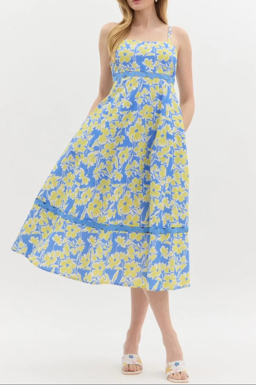 8a268afd-69dd-487d-936d-6395f3563315 WALLIS FLORAL MIDI DRESS - BLUE HOLLOW, A-LINE