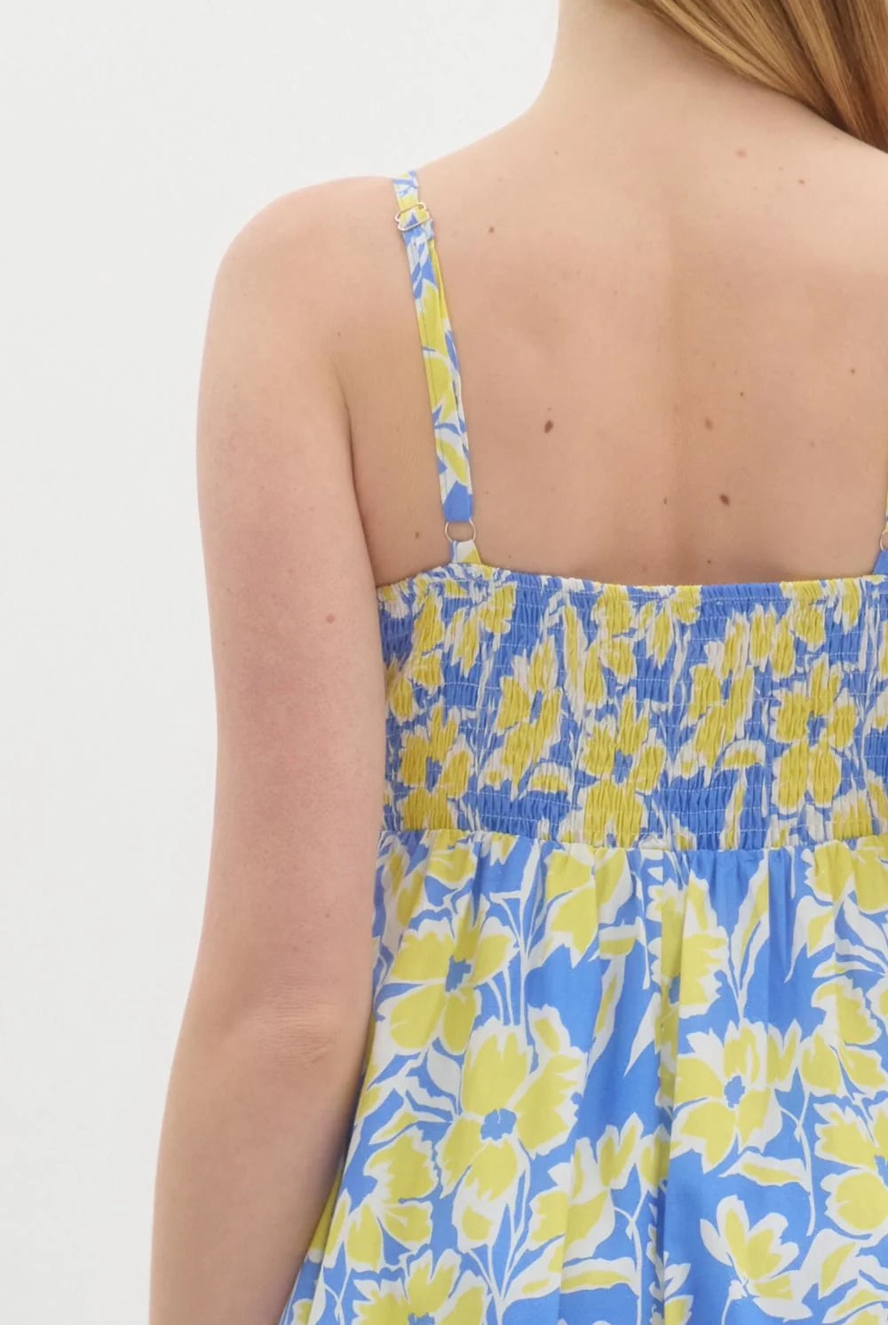 WALLIS FLORAL MIDI DRESS - BLUE HOLLOW, A-LINE