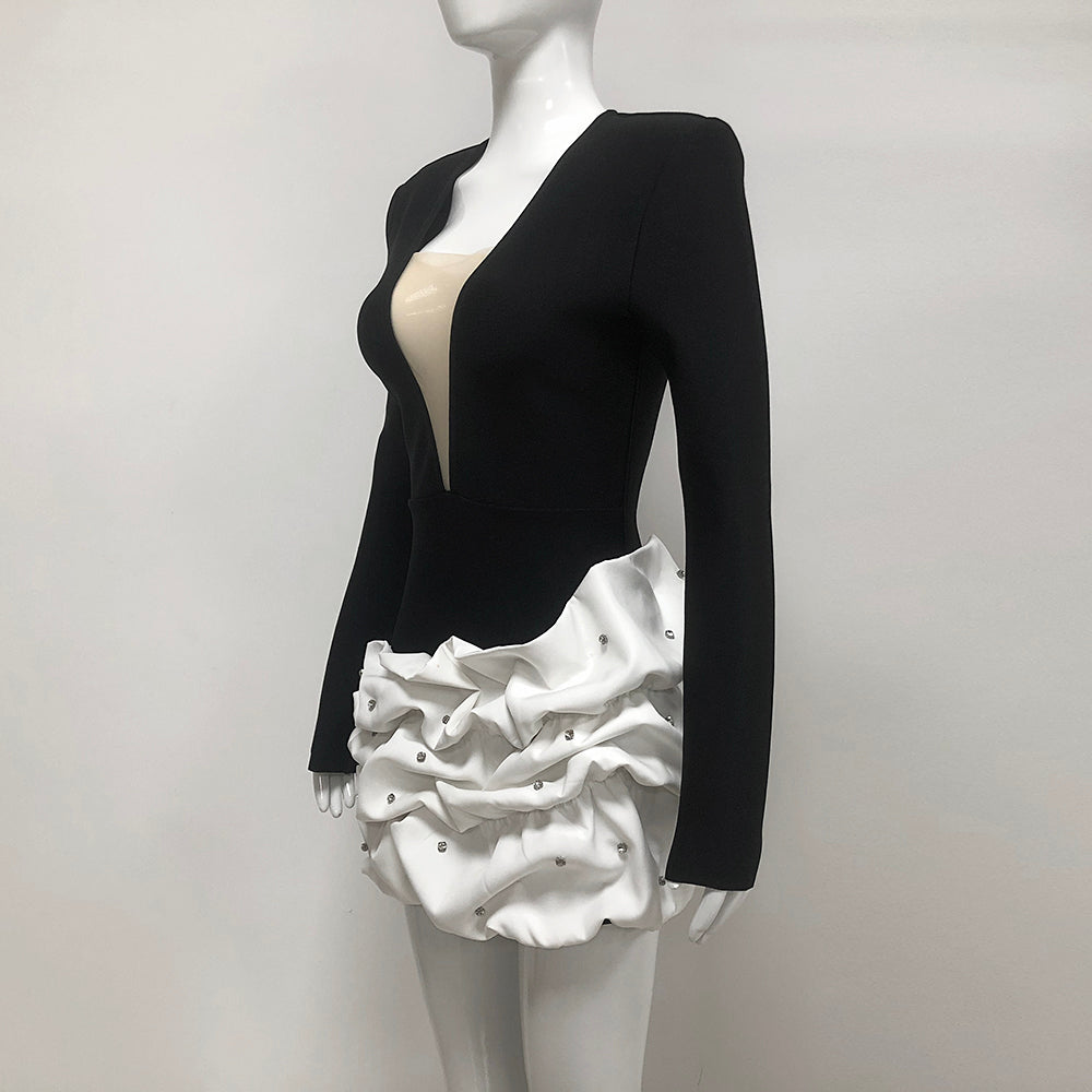 TRACY OCEAN WAVES MINI BLAZER DRESS