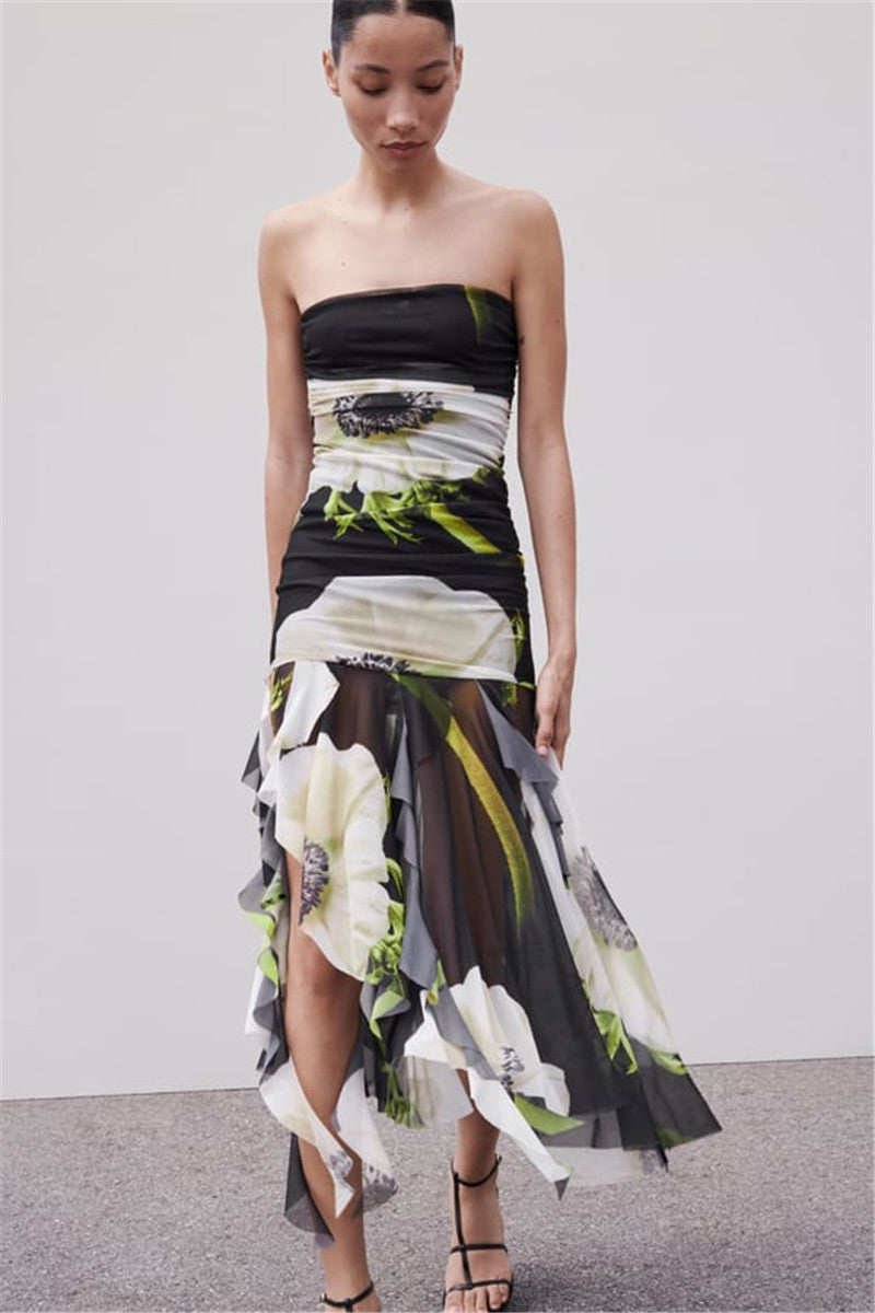 8e858961424b2b18__75753.1694207477 STRAPLESS PRINTED TULLE MIDI DRESS FOR WEDDING GUEST