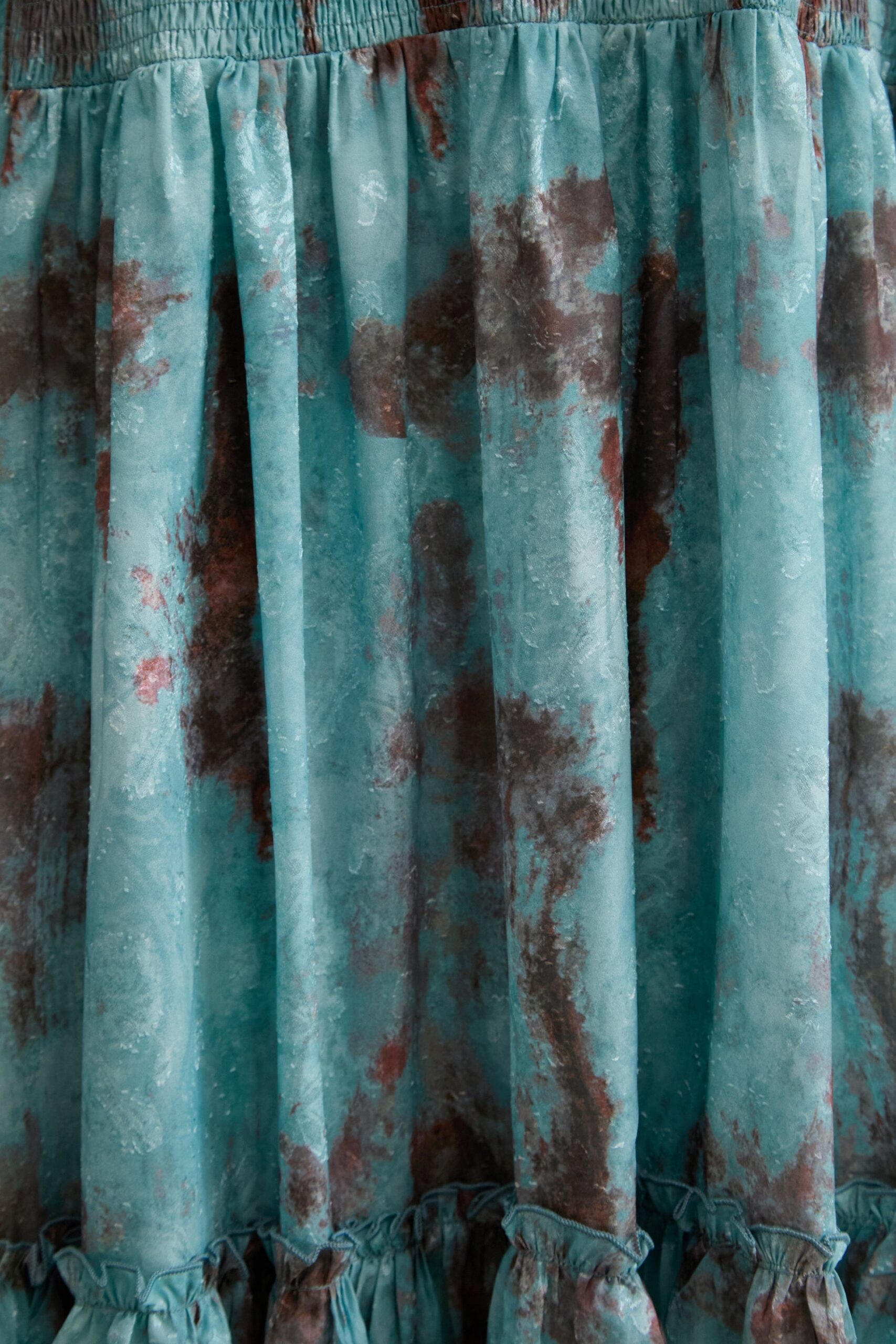 TEAL TIERED RUFFLE MAXI DRESS - GREEN BOHO WEDDING