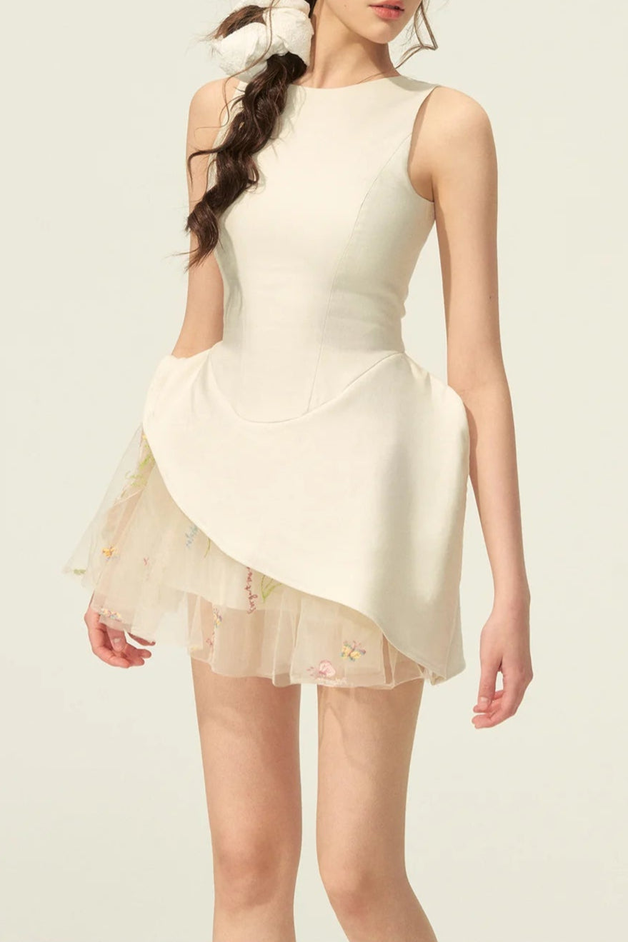 LIECHTI FLORAL LAYER MINI DRESS FOR PARTY