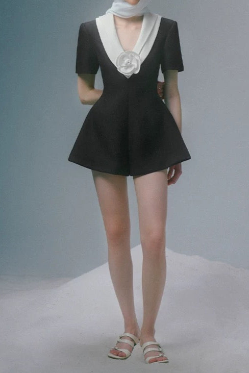 90411751961952_.pic_hd V-NECK BLACK JUMPSUIT 3D FLOWER PARTY